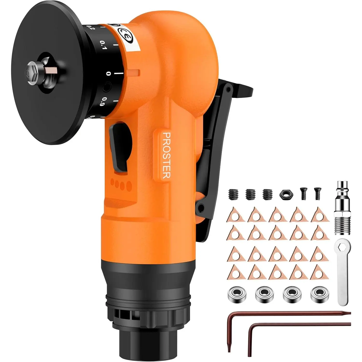 Pneumatic Chamfer Air Deburring Tool 30000 RPM 22 count - | 30000 RPM R-round + C-square (22 pcs) 0.1-1.5mm Chamfer 4-speed Control For metal, , PVC Quick-Change Design