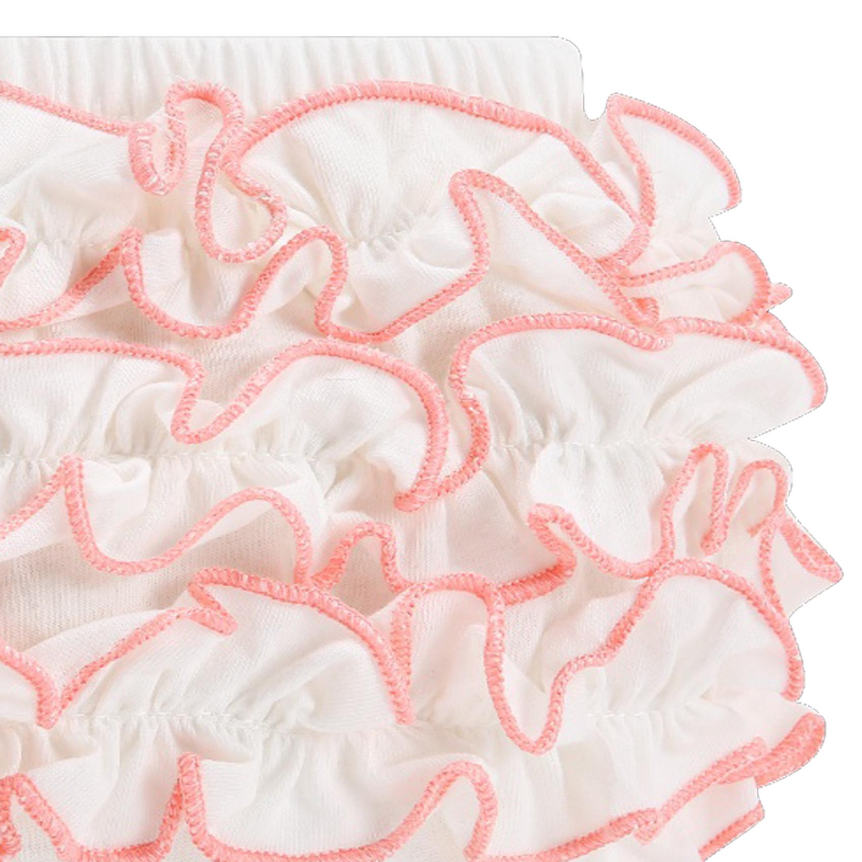 4-Pack Infant Girls Bloomers Underwear Cute Cotton Ruffle Diaper Cover for Baby Girls Toddler Kids Boxer Shorts Panties