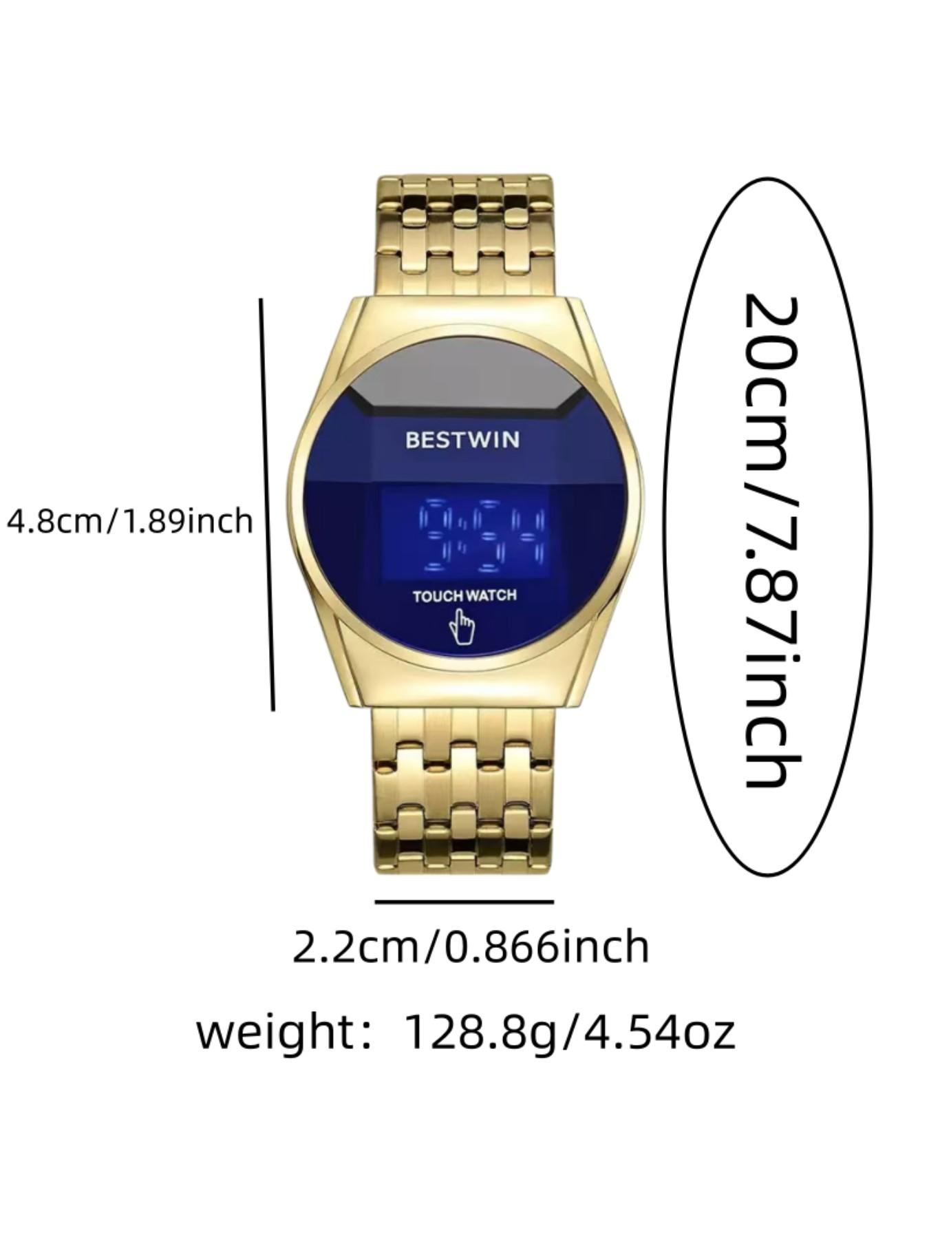 Men's Fashion Touchscreen Round Watch, High-End Accessory, Perfect Gift, Analog Quartz, Mineral Glass, Alloy Case, Buckle Closure