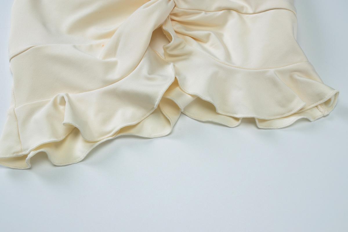 Solid Color Backless Crop Top & Ruched Skirt Two Pieces Set Women's Sleeveless Halter Neck Top & Skirt Ladies Summer Fall Clothes for Party Holiday Vacation Beach Boho Valentine's DayGift Outfit SpringStatements