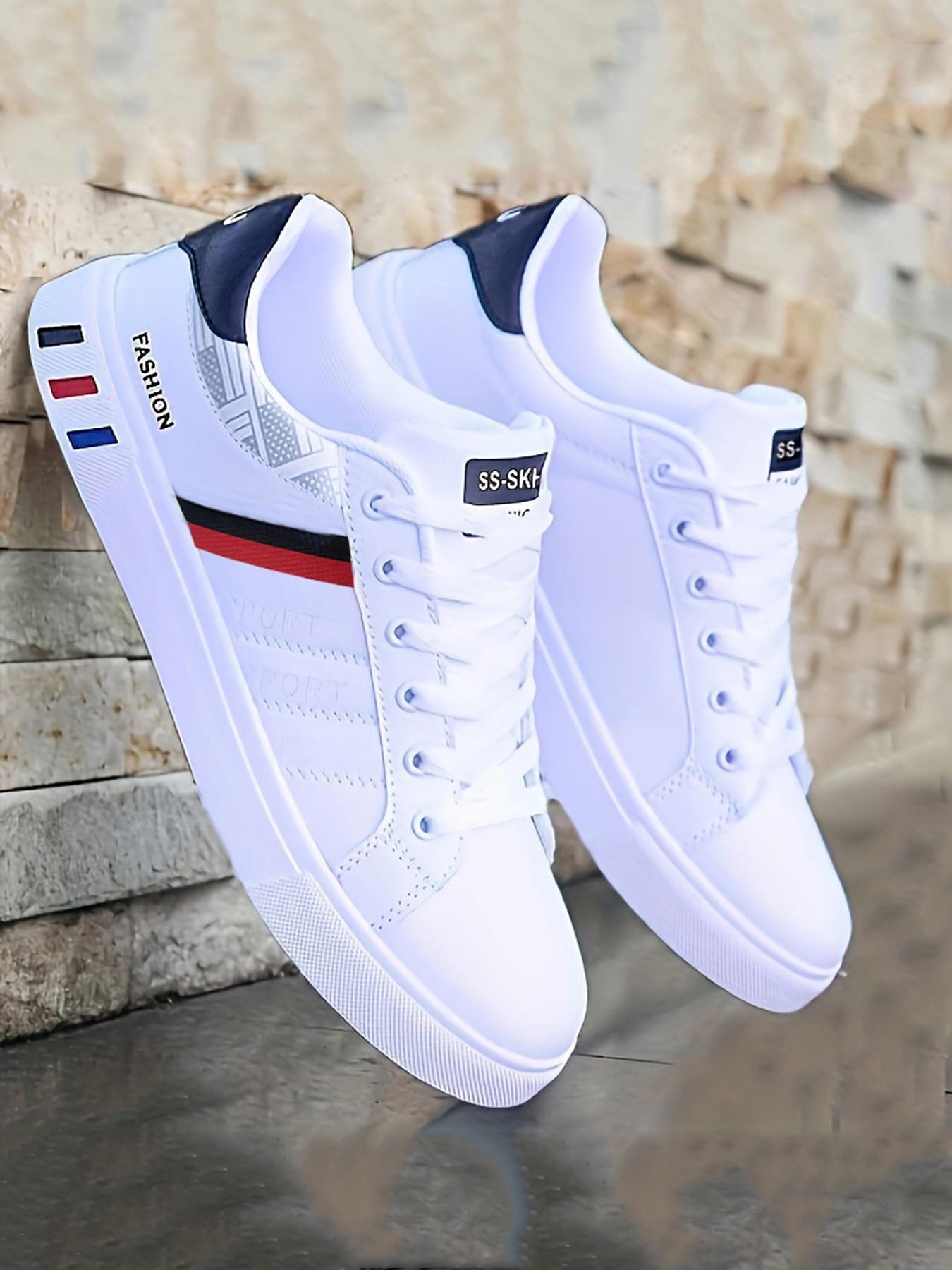 Men's Fashionable Lace Up Low Top Sneakers, Casual Comfortable Sports Skate Shoes, Trendy All-match Sneakers for Daily Wear