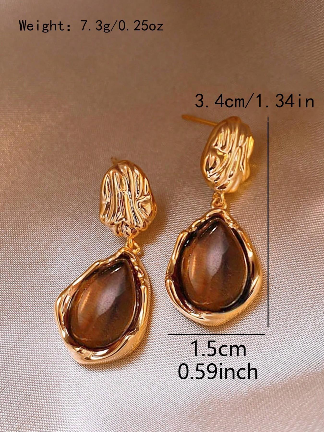 Vintage Fashion Earrings Set, Includes Geometric, Round Bead, Teardrop Shapes, Perfect for Various Styles, Adds Elegant Touch