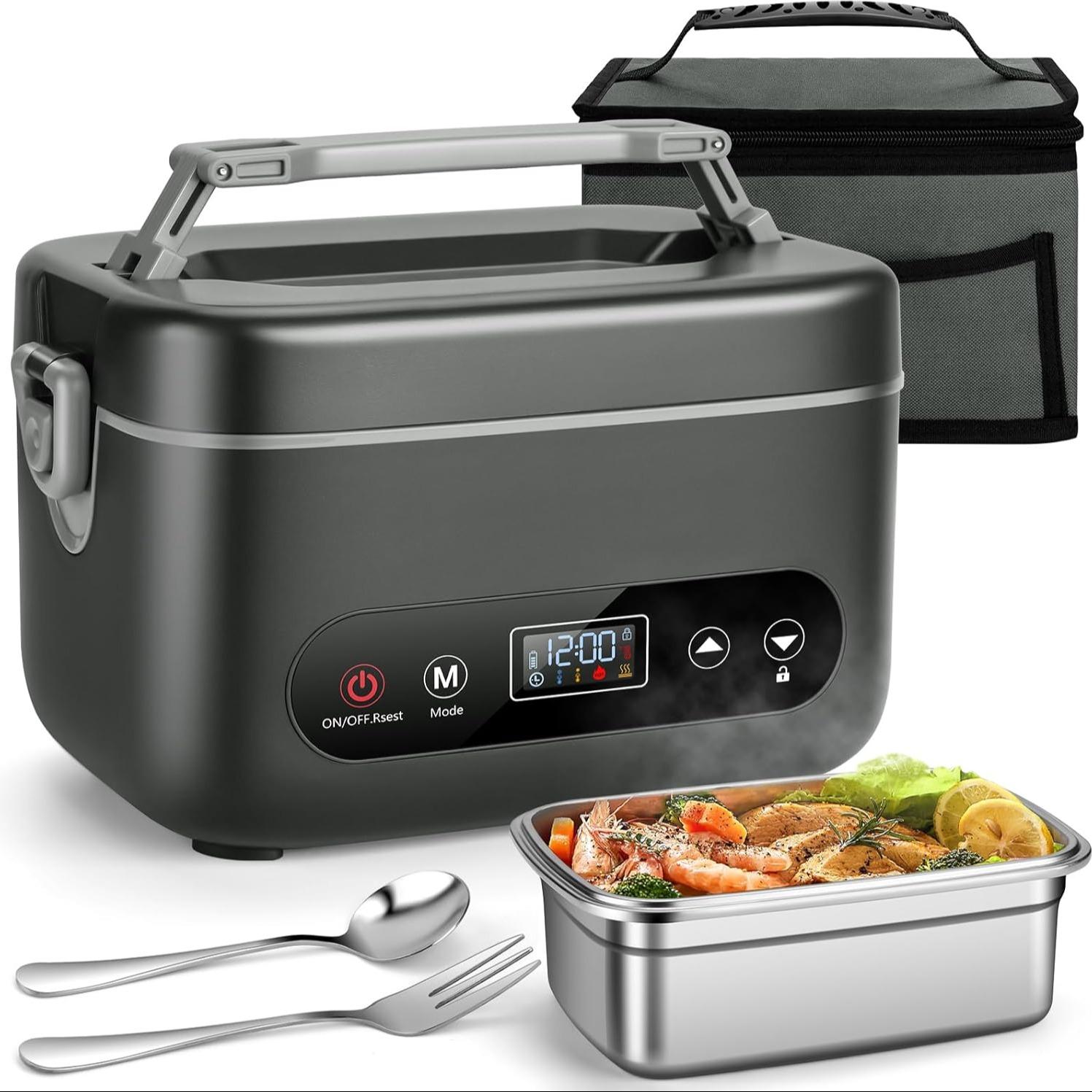 Self-Heating Lunch Box, Rechargeable Portable Food Heater, Cordless Heated Lunchbox, Easy & Convenient for Meal Prep, Thermal Lunch Boxes Ideal for Office, Travel, Car, Picnic & Outdoor Use #GLOBAL PICKS