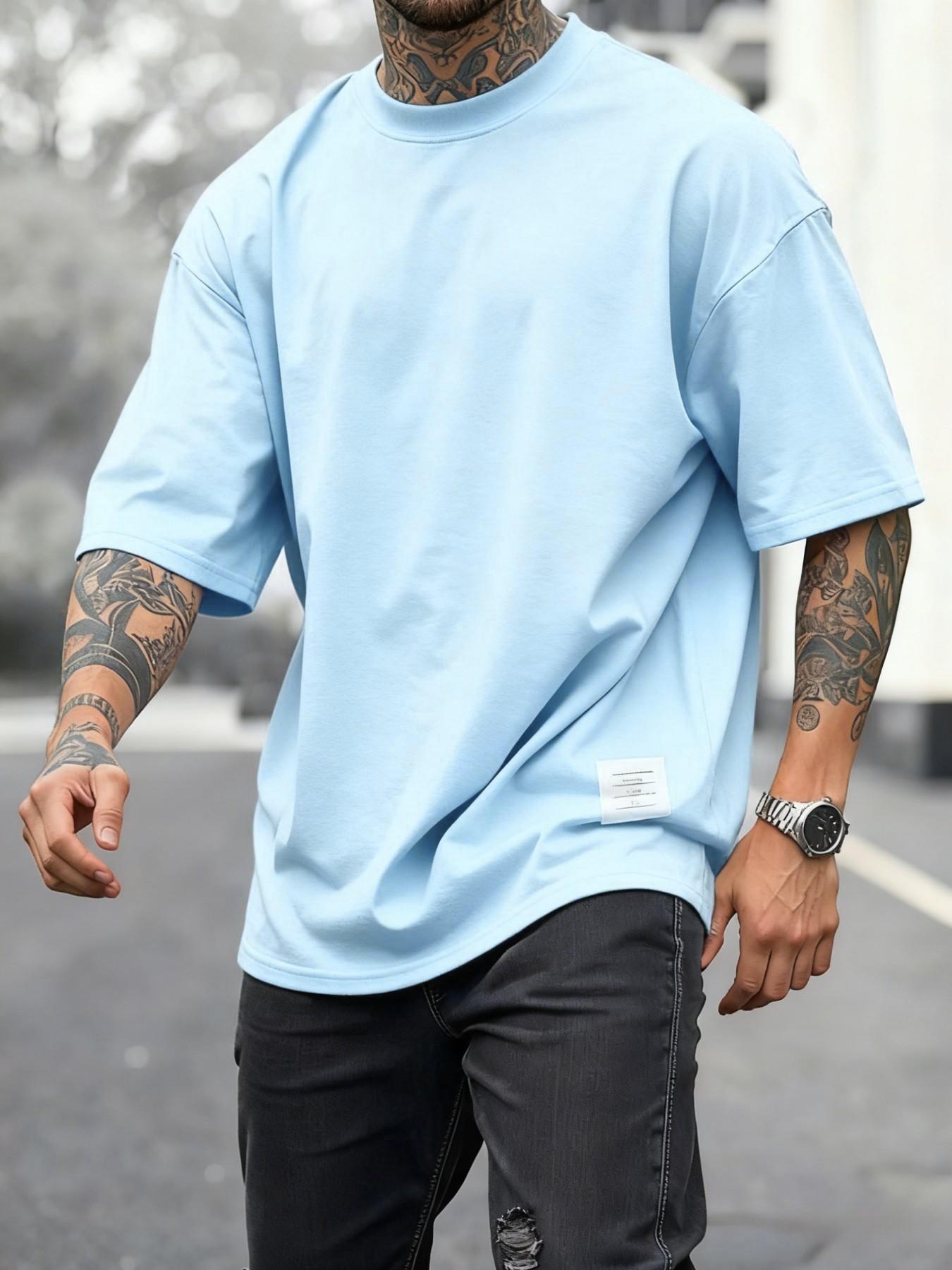 Men's Plus Size Round Neck Short Sleeve Shirt, Ultra Comfortable Everyday Wear, Casual Streetwear Oversized Style, Perfect for Daily Use Men's Plus Size Round Neck Short Sleeve Shirt, Ultra Comfortable Everyday Wear, Casual Streetwear Oversized Style, Perfect for Daily Use