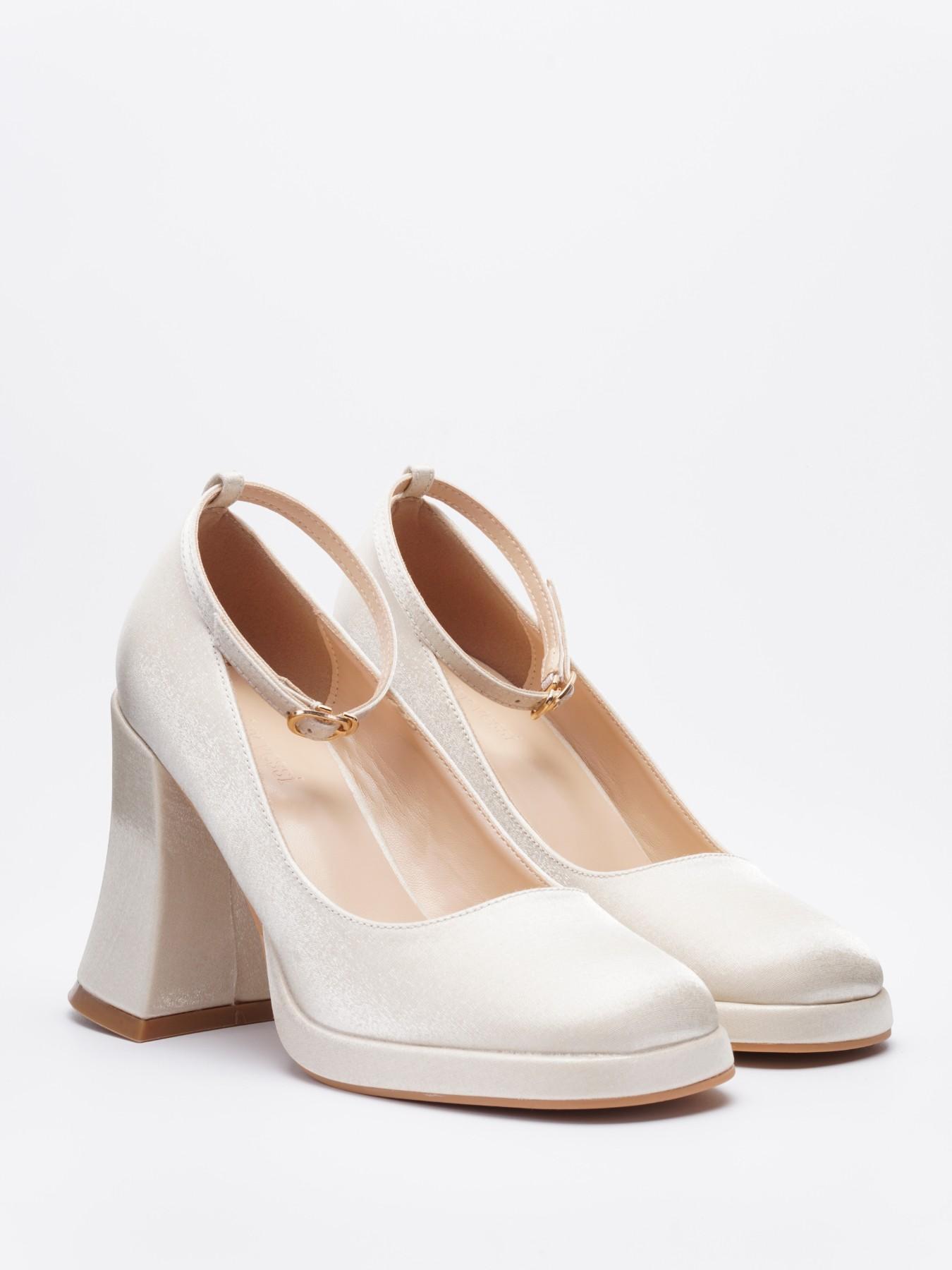 Vintage Coquette Satin Mary Jane Heels for Women Chunky Block Heel Platform Pumps Ankle Strap Dress Shoes