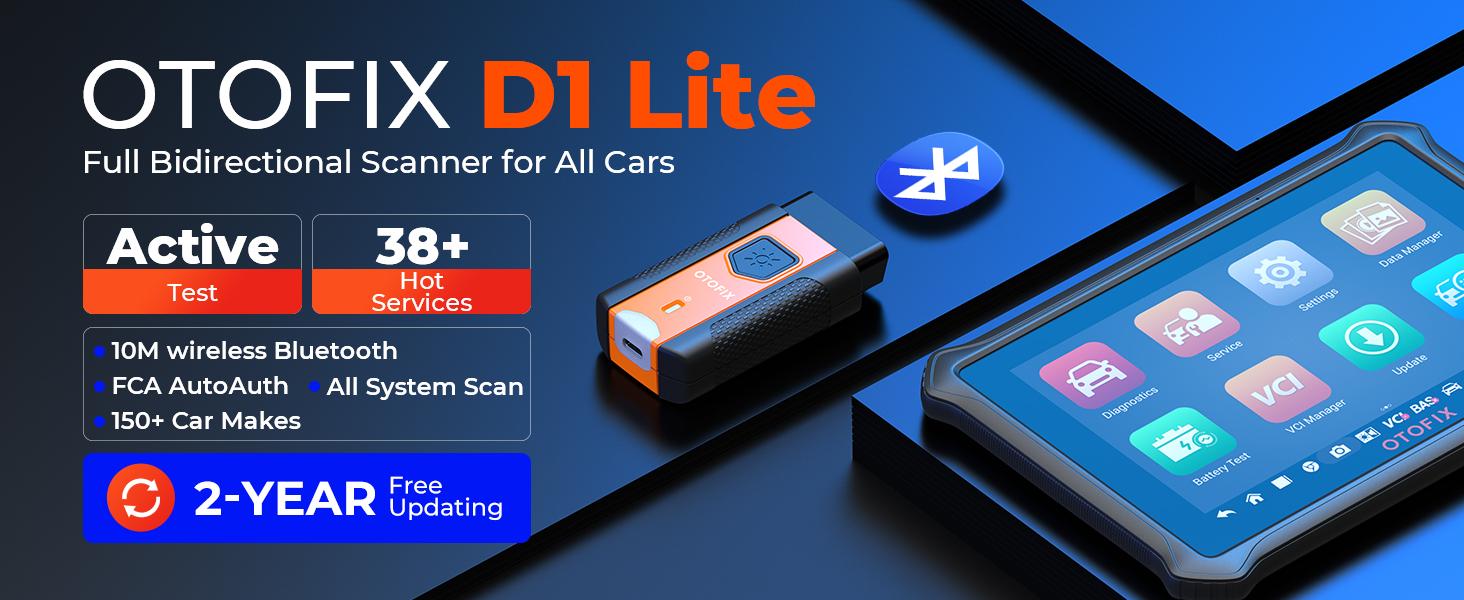 OTOFIX D1 Lite Bidirectional Scan Tool  2-Year Updates, 2026 Newest All System Automotive Portable Diagnostic Scanner, 38+ Reset Services, FCA AutoAuth, Active Test, CANFD&DOIP, Auto VIN Multilingual OBD2 with Display，springtok