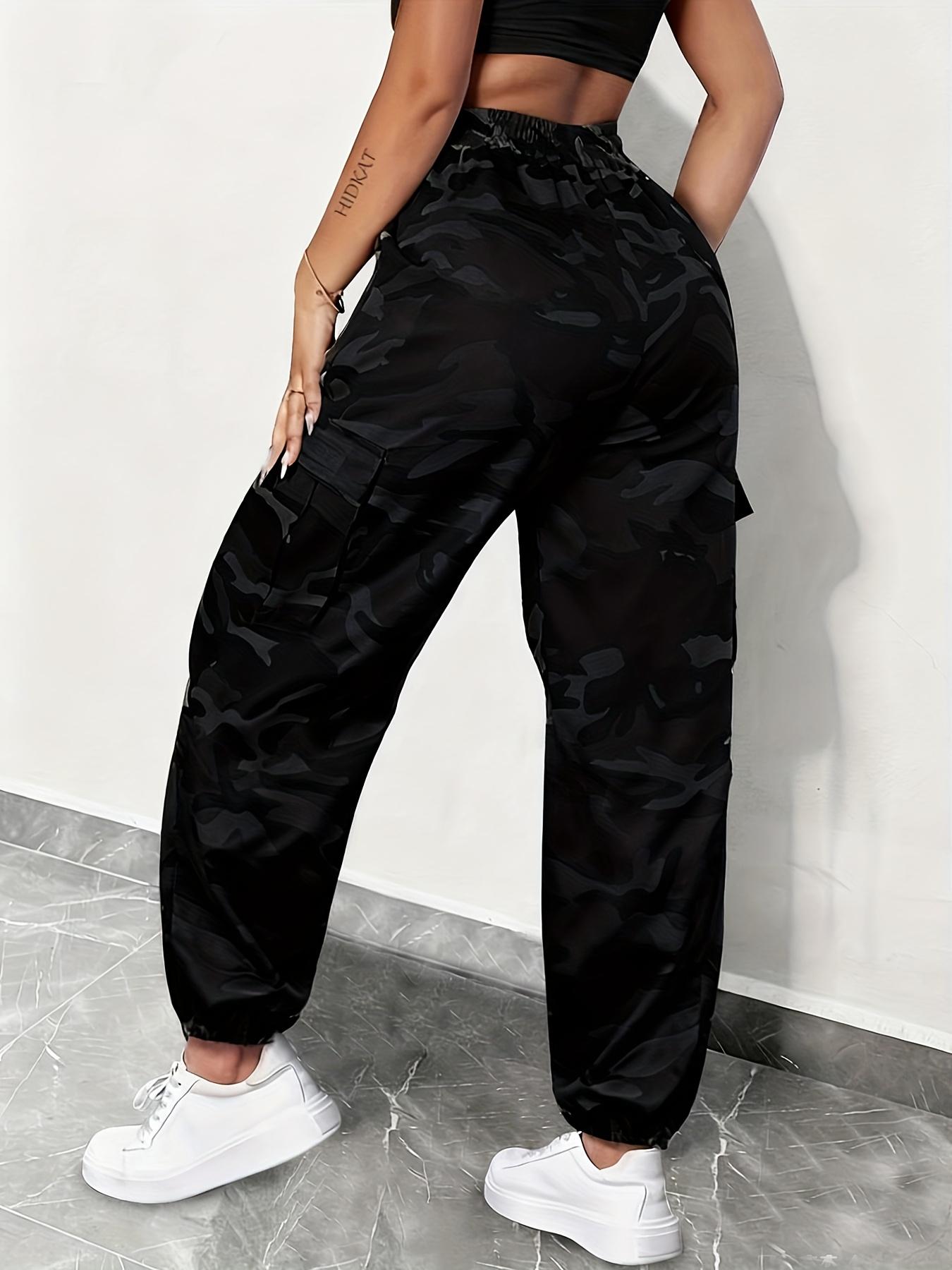 Women's Camouflage Print Cargo Joggers, Breathable Cotton Blend Material, Multi-Size Loose Comfortable Fit, Drawstring Waist Durable All-Season Design, Ideal for Everyday & Outdoor Wear | SummerVibes SummerVibes