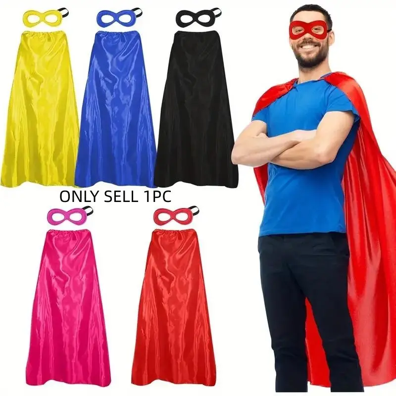 Superhero Cape and Mask Set for Adults, Unisex Super Hero Dress-Up Costume, Perfect for Spirit Day, Halloween Parties & Gifts