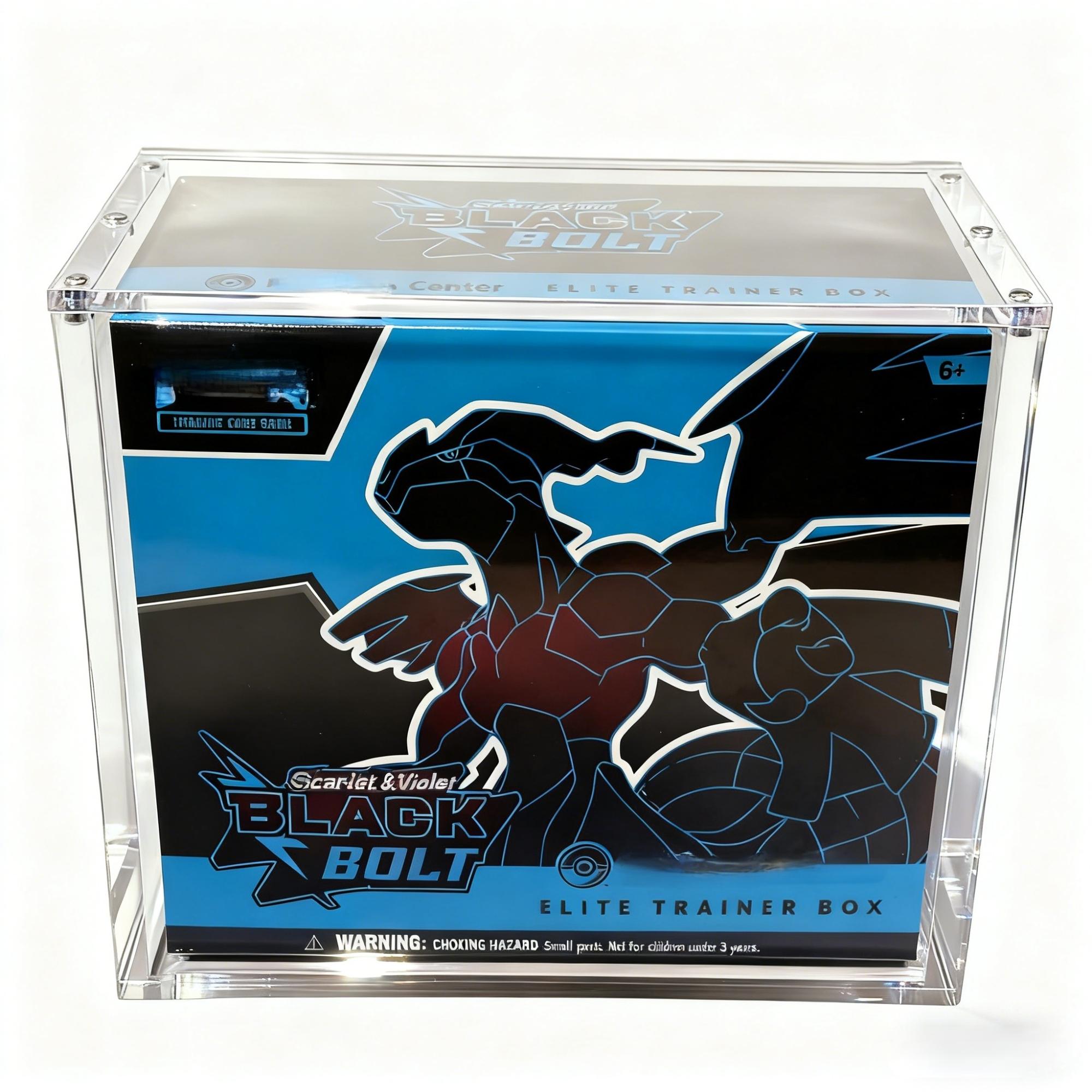 Acrylic Display Box Stackable Pokemon Card Holder, Transparent Magnetic Closure Case, Ideal for Trading Cards & Collectibles