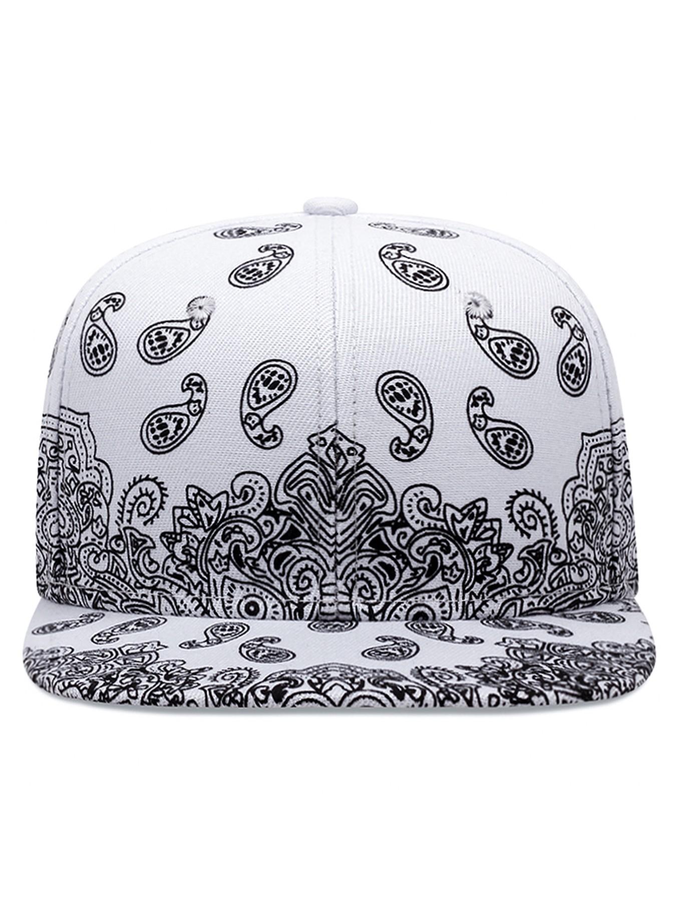 2026 New Fashionable Personalized Baseball Hat Paisley Printed Hip Hop Hat Street Creative Skateboarding Hat Daily Commuting Decorative Hat Outdoor Leisure Sports Sunshade Hat Male Female Same Style Flat Edge Hat