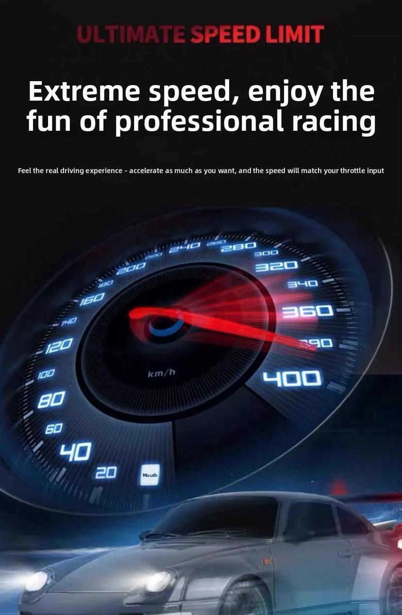 1:24 Professional RC Drift Car, 2.4GHz Four-Wheel Drive, LED Lights, Drift Tires, Road Obstacle Tools, Lithium Battery, Boy's Birthday Gift