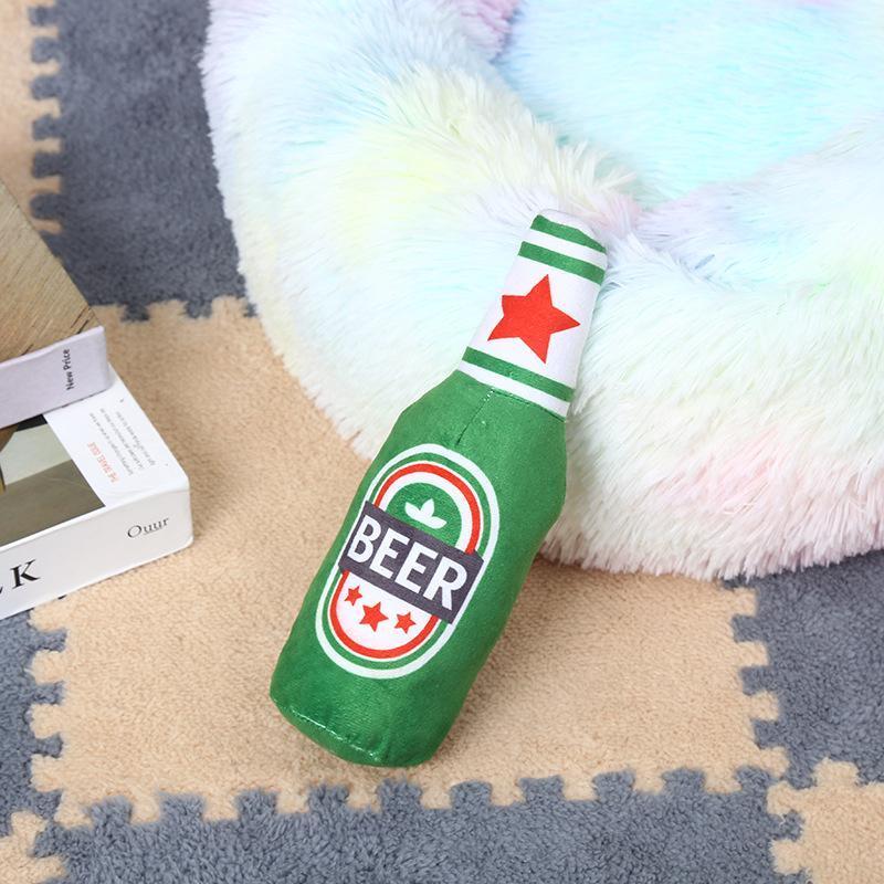 Plush Dog Toys Beer Bottle Shaped Small Large Dogs Bite-Resistant Clean Teeth Chew Toy Pets Squeaky Interactive Playing Supplies Plush Dog Toys Beer Bottle Shaped Small Large Dogs Bite-Resistant Clean Teeth Chew Toy Pets Squeaky Interactive Playing Supplies