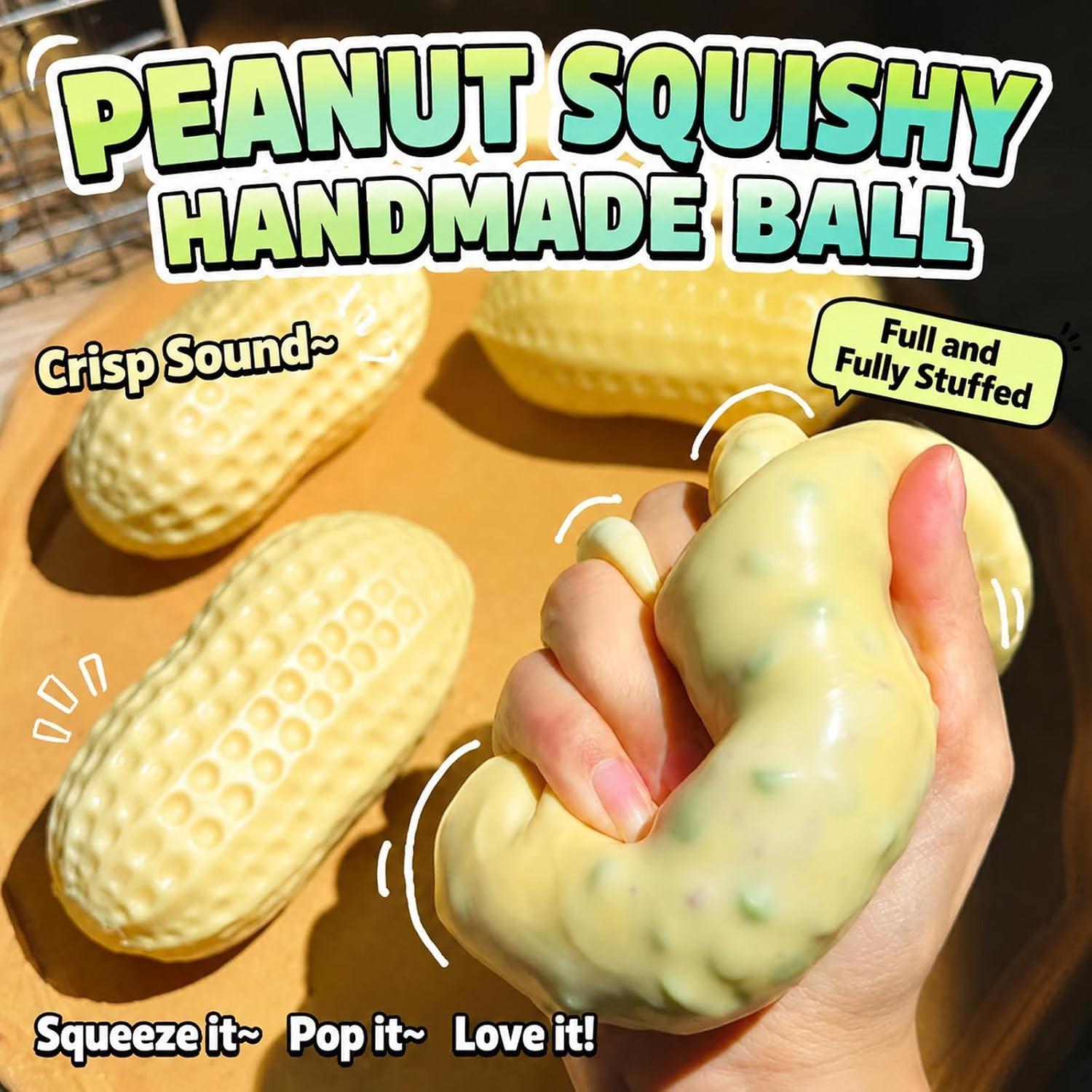 Crunchy Peanut Squishy for Adults, Sensory Squishies, 1 PC Slow-Rising Squeeze Toy, Stress Relief Sensory Fidget Toy