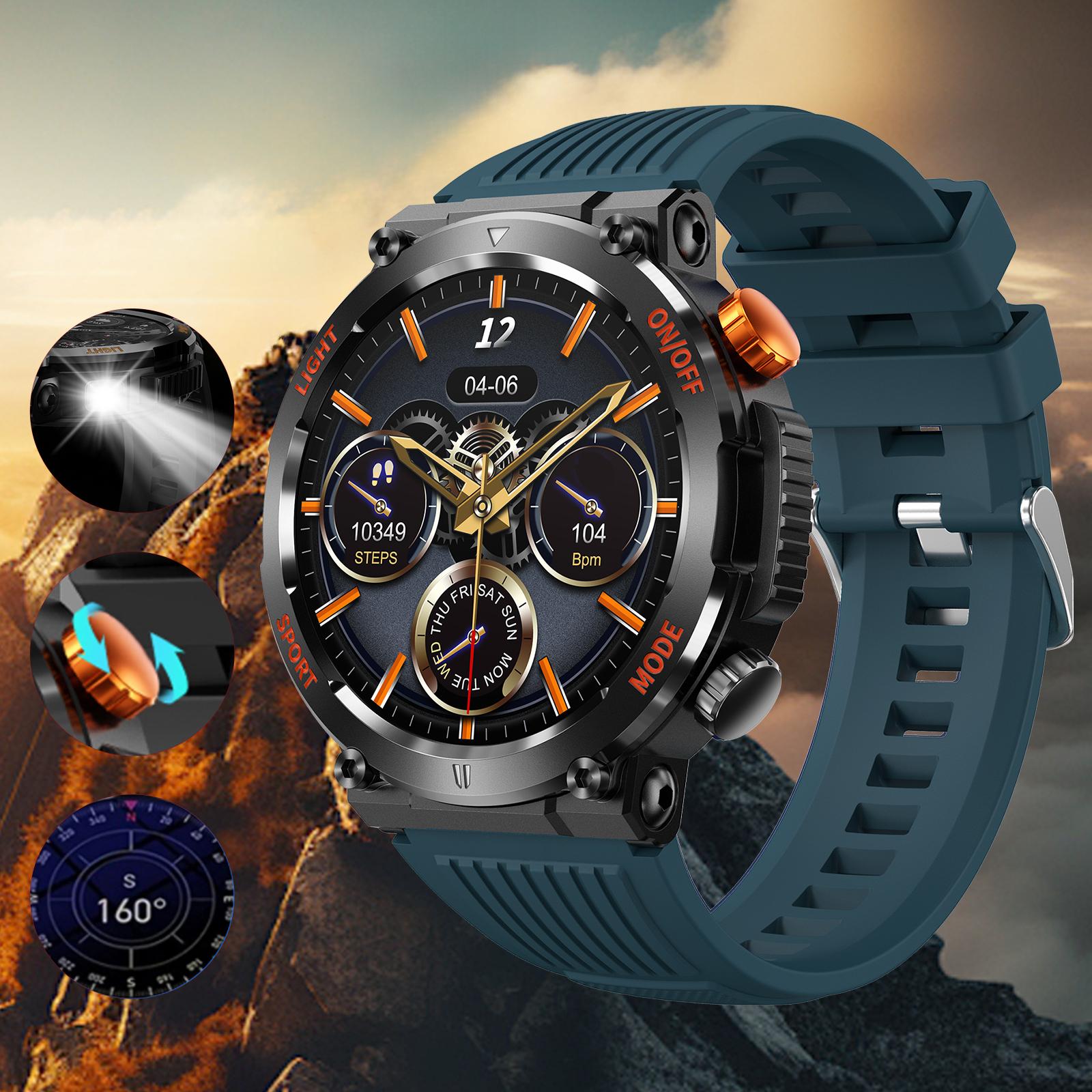 1.46 Inch HD Screen Smartwatch, Multi-functional Outdoor Sports Fitness Tracker, Wireless Receiving & Calling Multi-sport Mode Pedometer, Waterproof Watch with LED Light for Android/iOS Men & Women #TOP PICKS