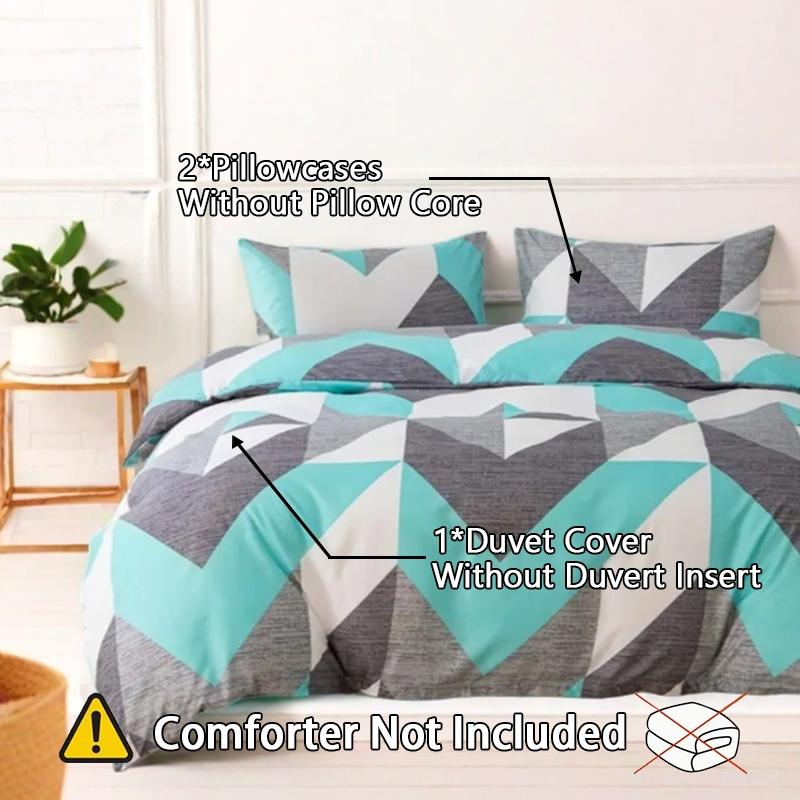 Geometric Pattern Bedding Set, Decorative Bedding Set, Modern Bedroom Fashion Decor, Soft Comfortable Fabric, Cozy Sleep Experience, Home Interior Design