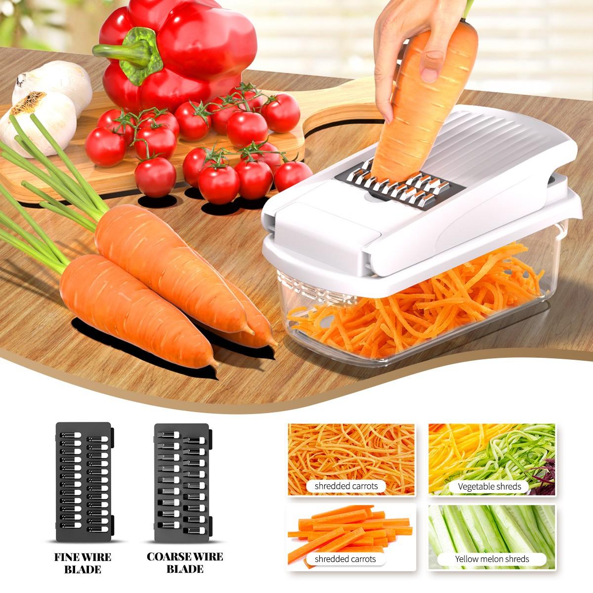 Multi-Functional Vegetable and Fruit Slicer, Kitchen Chopper, Kitchen Shredder for Dicing and Shredding, Home Use Food Prep Tool, Kitchen Gadgets, Vegetable Cutting Slicer, Model 00dksk3