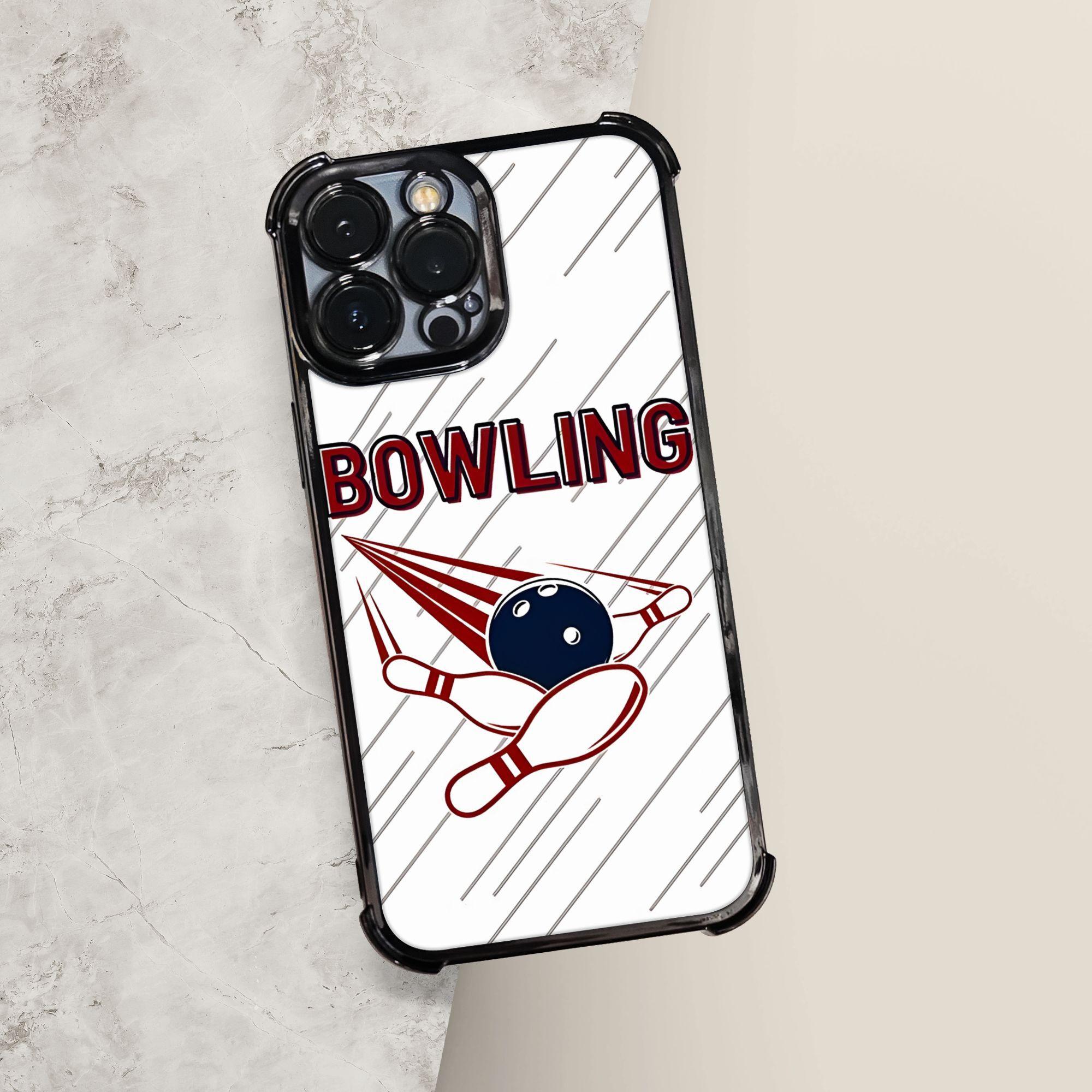 Phone Case: 1 PC Bowling Phone Case Bowling Lover Electroplating Process Protective Cover with Reinforced Cushioning And Collision Prevention Suitable for iPhone Various Models17 16 15 14 13 Pro Max Cover