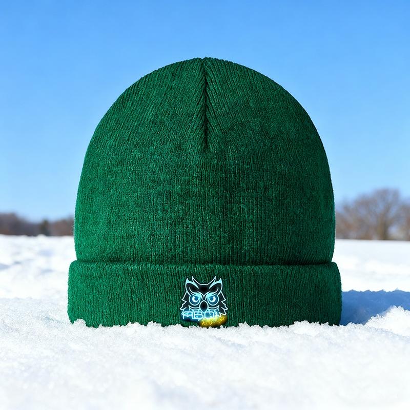 Neon Owl Printed Knitted Beanie Hat Warm Winter Outdoor Ski Cap for Adults Suitable for Casual Wear Cold Weather Activities Perfect Christmas Thanksgiving Birthday Gift Idea for Men Women Teens and Young Adults