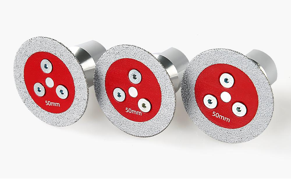 LOZLIN 3PCS 2" Diamond Saw Blades with 5/8-11 Removable Flange, Corrugated Teeth for Angle Grinders, Dry Cutting, High Efficiency Cutting Engraving Stone Tile Metal, Durable Mini Grinding Discs for Stone Finishing
