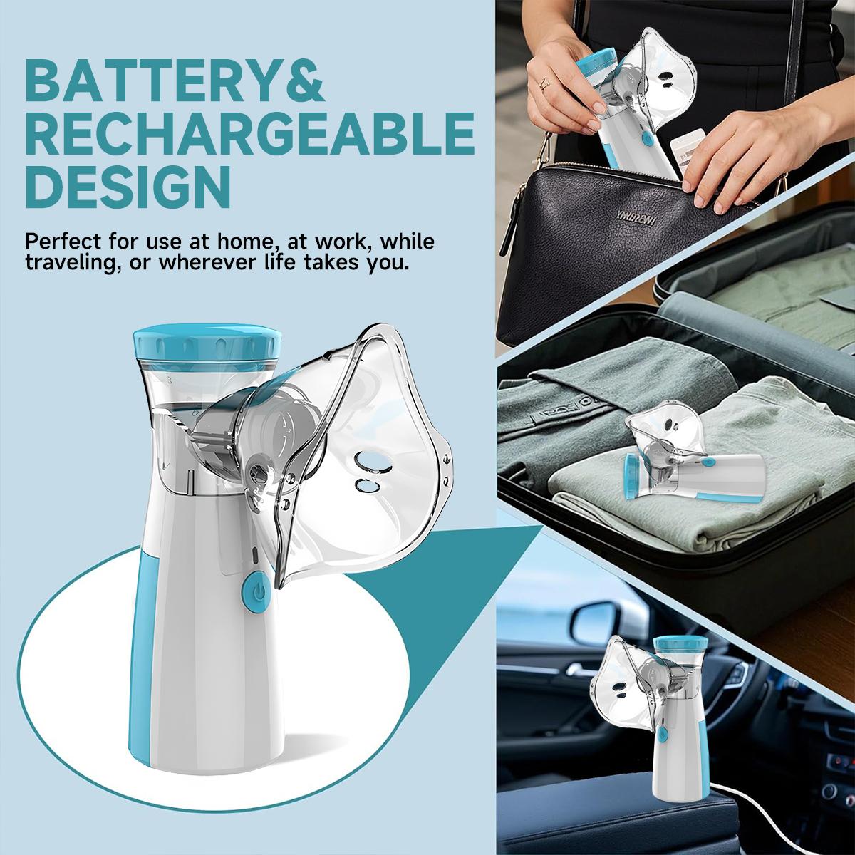 KOMOX Portable Handheld Nebulizer, Mesh Spacer Machine with Accessories for Adult & Kid, Handheld Electric Atomizer for  Home use Travel(Batteries Not Included)