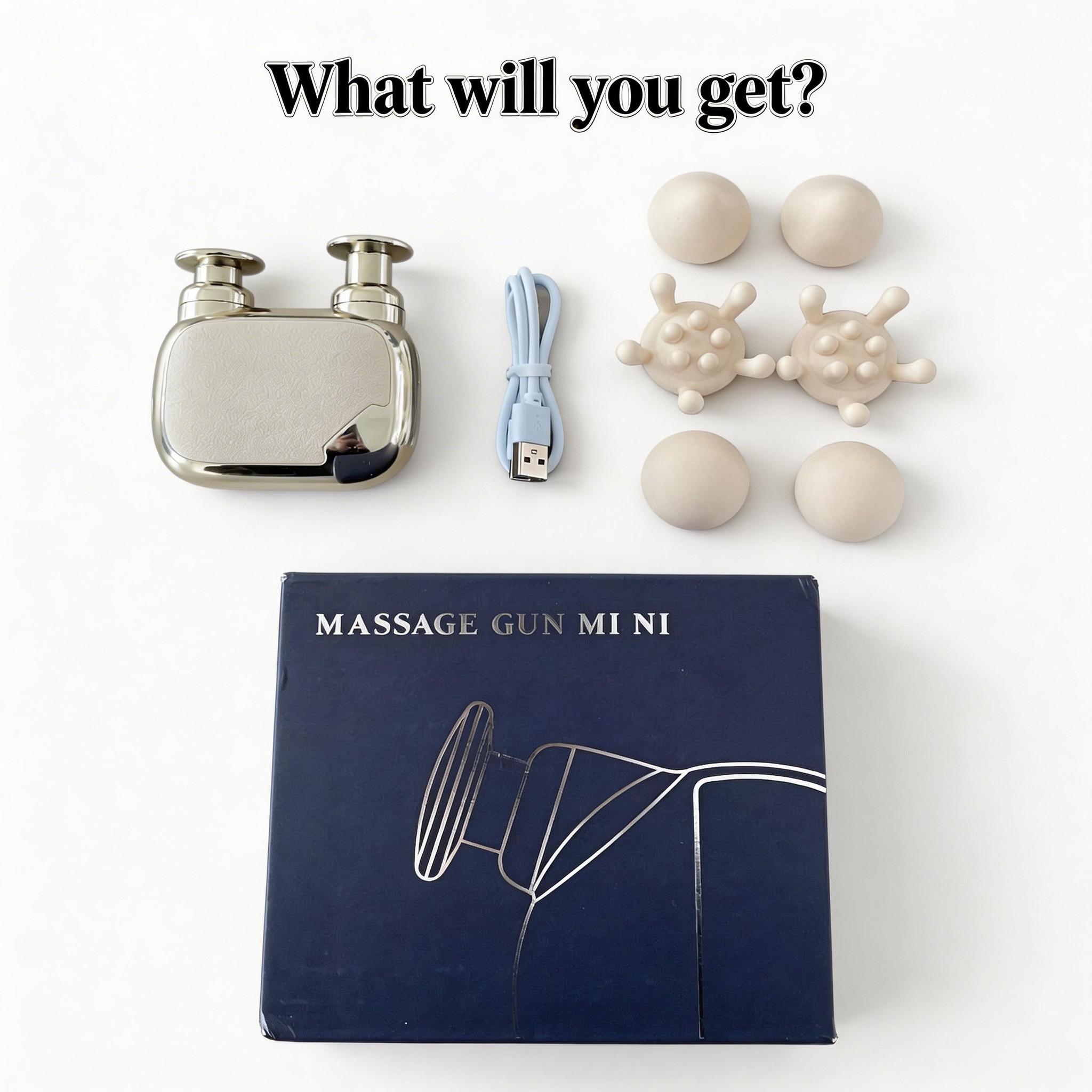 Mini Dual-Head Fascia Gun, Powerful Deep Muscle Massager, Equipped With 3 Massage Heads And 3 Adjustable Speed Settings; Supports USB Charging, Suitable For Travel, Exercise, And Daily Use. It Is An Ideal Travel Companion And A Great Gift Choice.