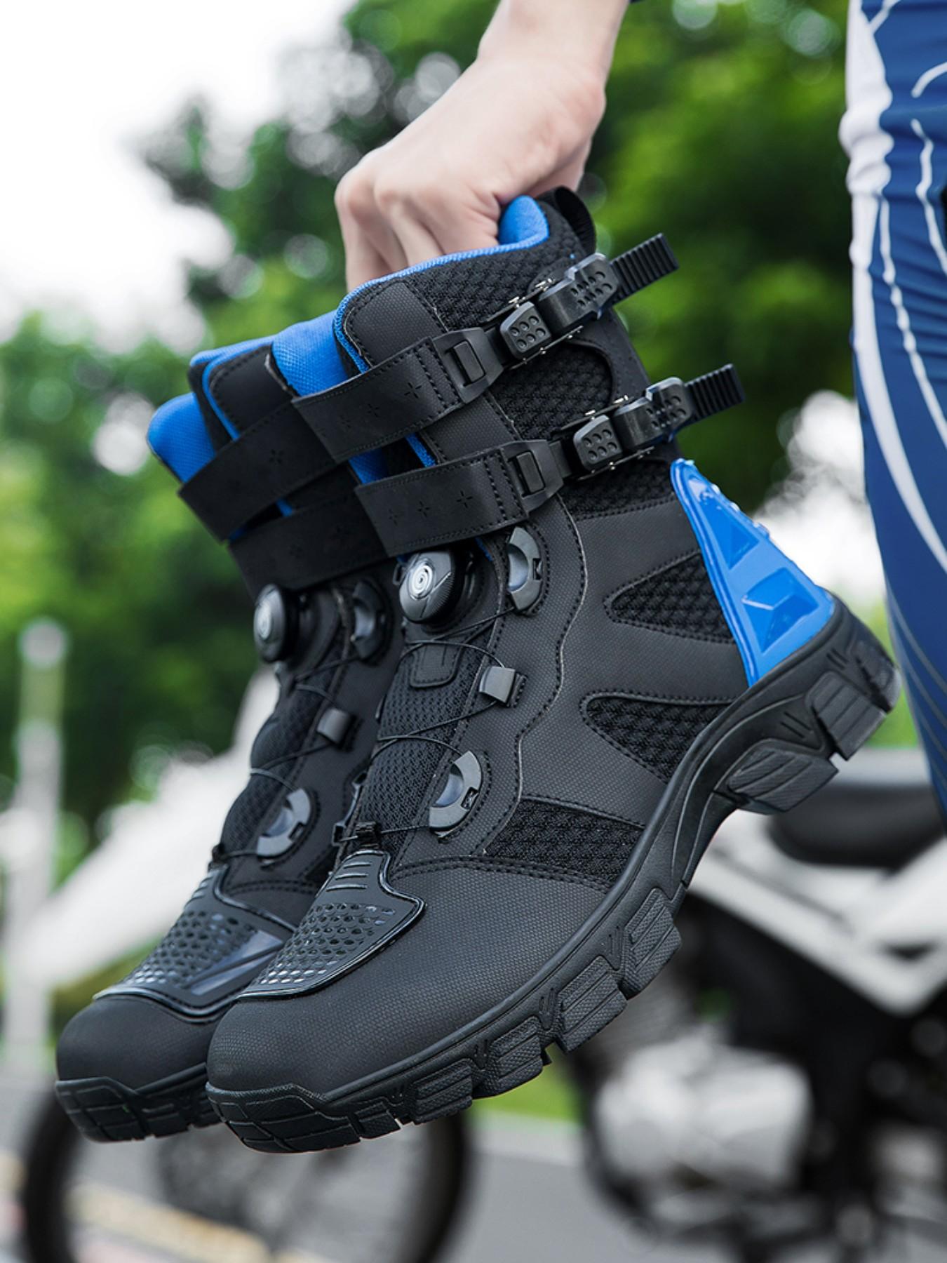 Men's Motorcycle Riding Shoes, Anti-Slip Racing Boots, Waterproof Safety Design, Comfortable and Secure, Ideal for Safe Cycling