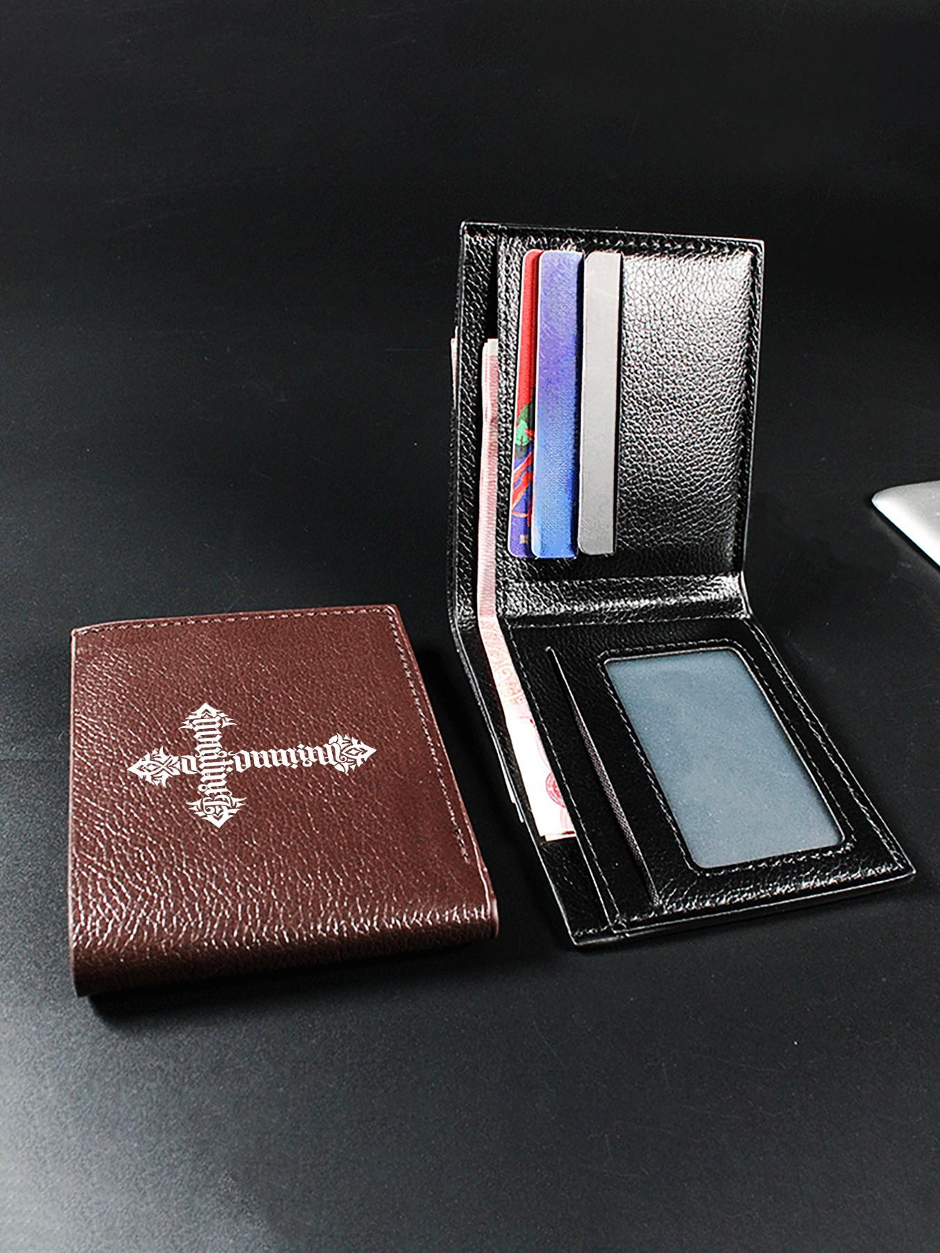 Christian Gothic Cross Men's Wallet, Large Capacity, Multiple Card Slots, Perfect Gift for Spring, Anniversary, Valentine's Day, Travel Essential