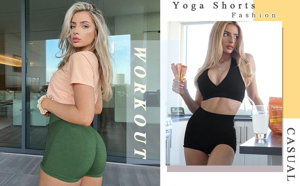 3 Piece Workout Shorts Womens High Waist Butt Lifting Scrunch Yoga Gym Shorts in Nylon for Comfortable & Supper Stretchy Performance 3 Piece Workout Shorts Womens High Waist Butt Lifting Scrunch Yoga Gym Shorts in Nylon for Comfortable & Supper Stretchy Performance
