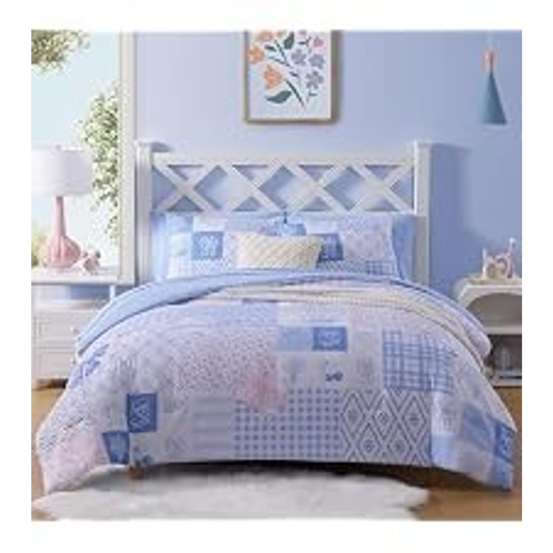 Full Size Comforter Set for Girls Purple Daisy 7 Pieces Bed in a Bag | Reversible Floral All Season Bedding Sets with Sheets, Pillowcase & Sham