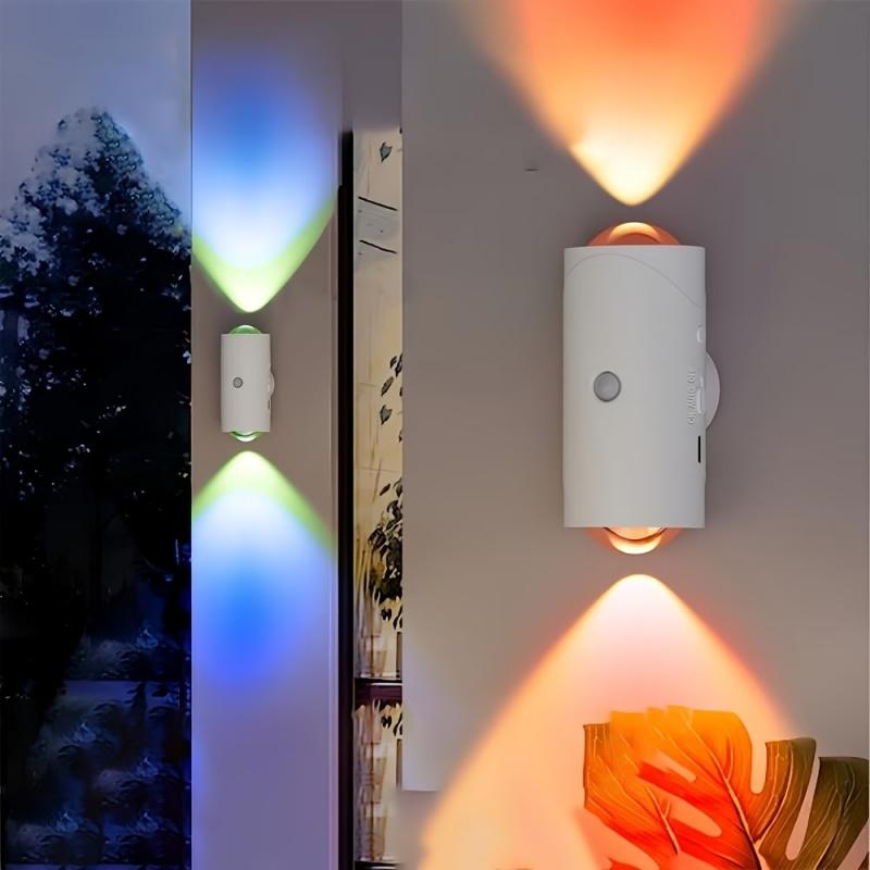 LED Wireless Wall Sconce with Color Changing, Motion Sensor Light Indoor, 1500mAh Rechargeable Battery Operated Wall Sconces for Bedroom Bedside Hallway Courtyard Doorway