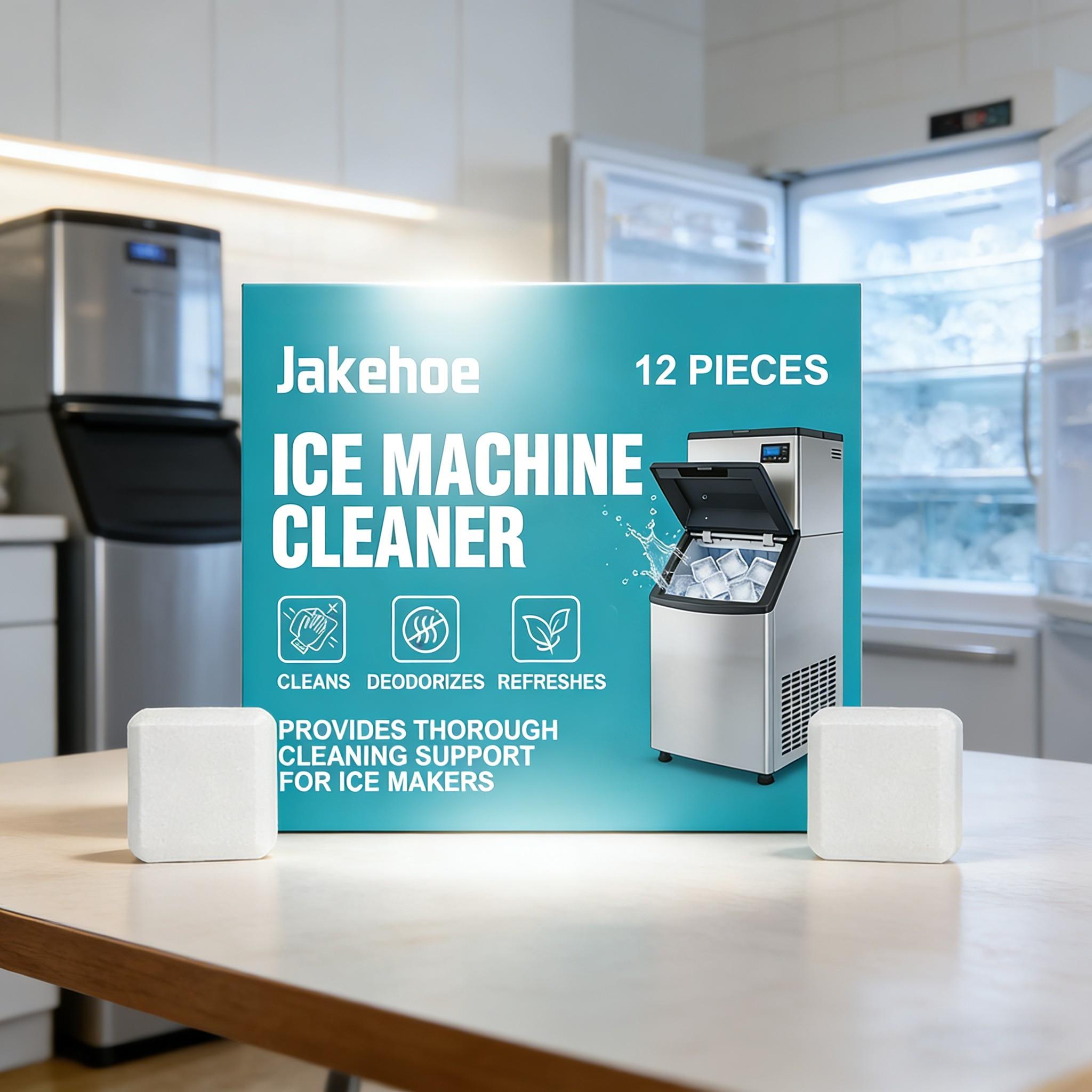 Ice Maker Cleaning Tablets (12pcs), Daily Home Ice Maker Cleaners, Stain Removal, Efficient Device Maintenance, Easy to Use, Portable Cleaner