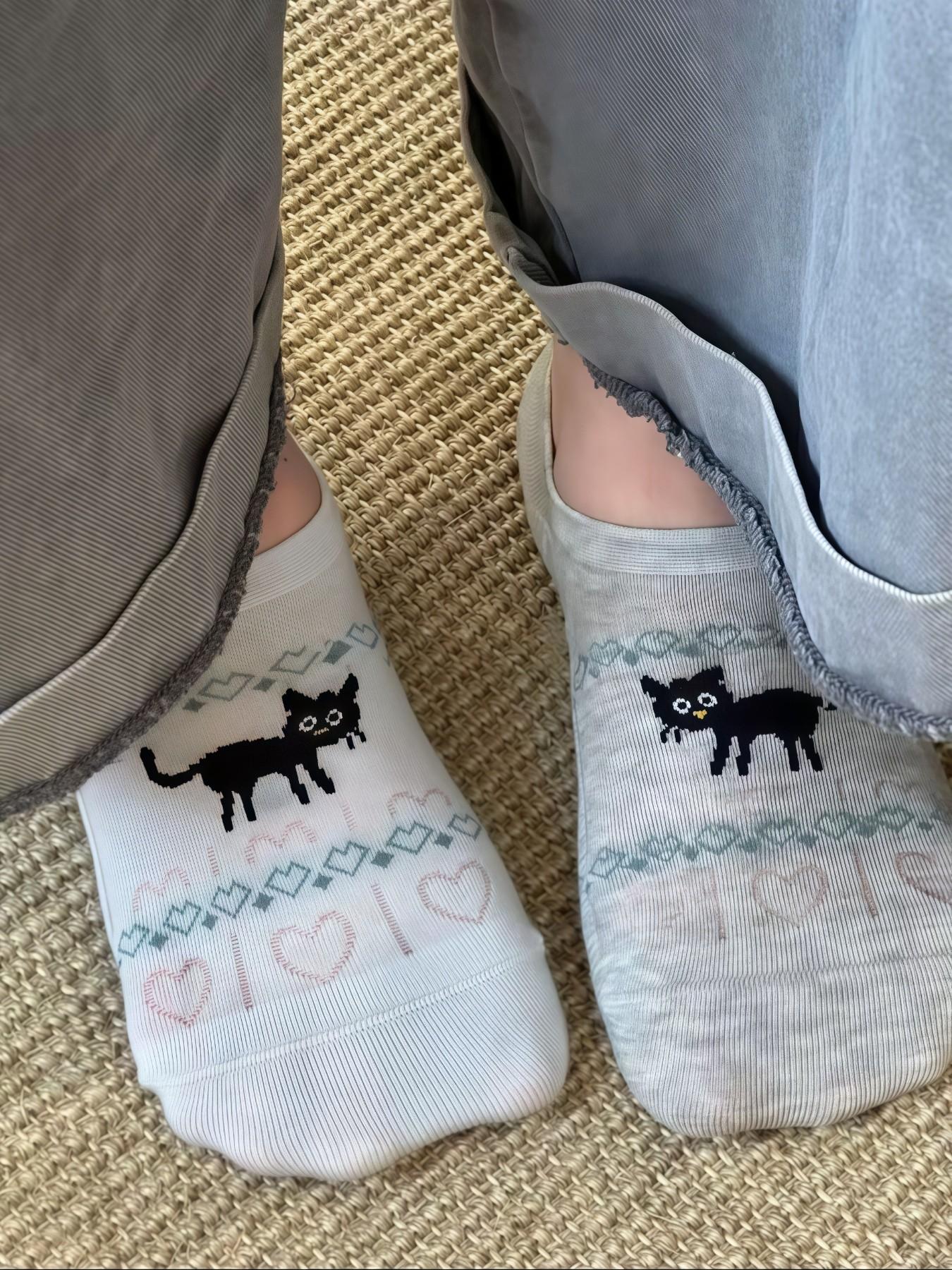 Women's 6 Pairs Invisible Socks, Cute Cartoon Animal Patterns, Daily Wear, Comfortable Fashion Design, Perfect Gift Choice