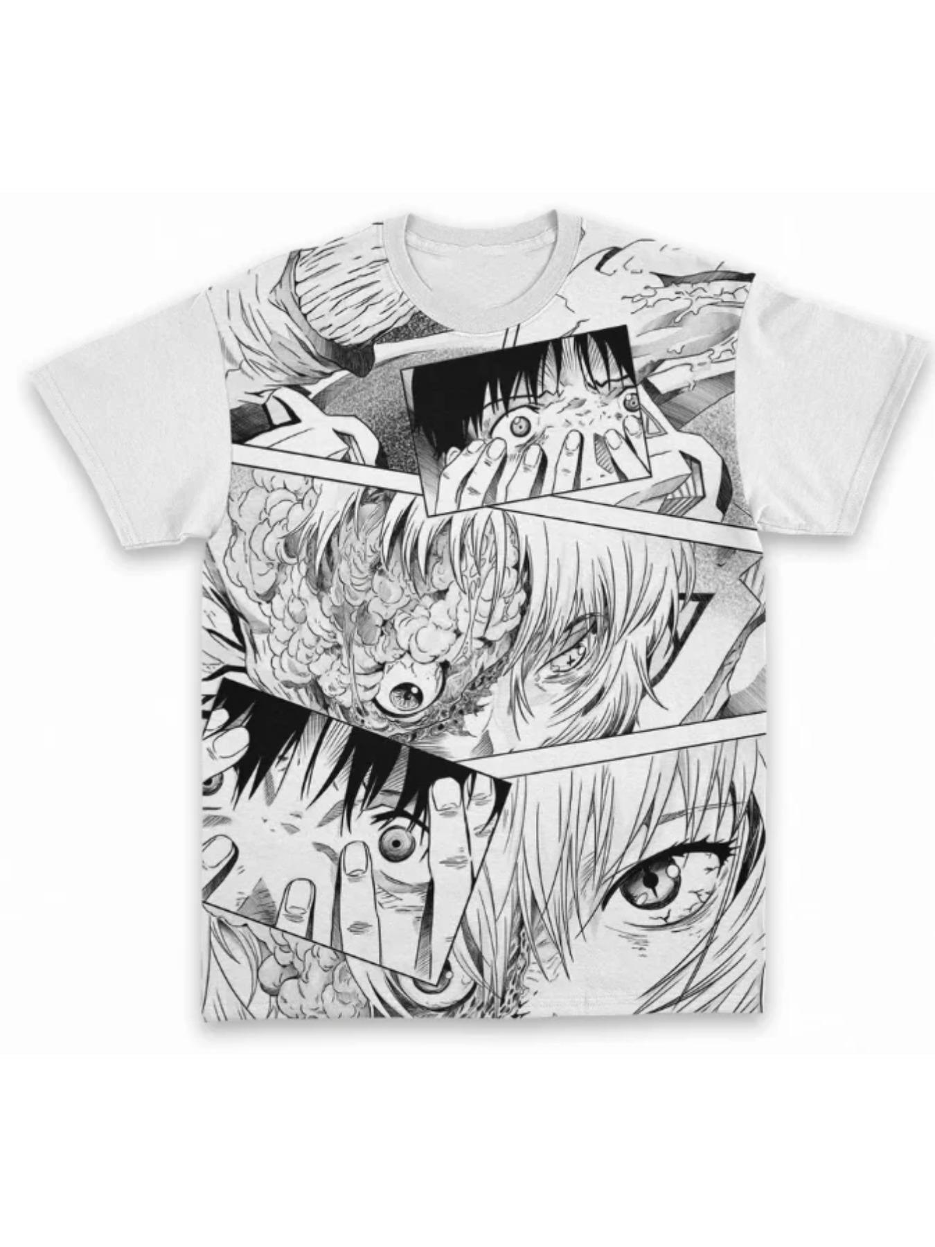 Neon Genesis Evangelion Anime T-shirt Men's 3D All Over Print Graphic Tee Casual Short Sleeve Tops Harajuku Streetwear EVA Rei Asuka Unit-01 Tshirt