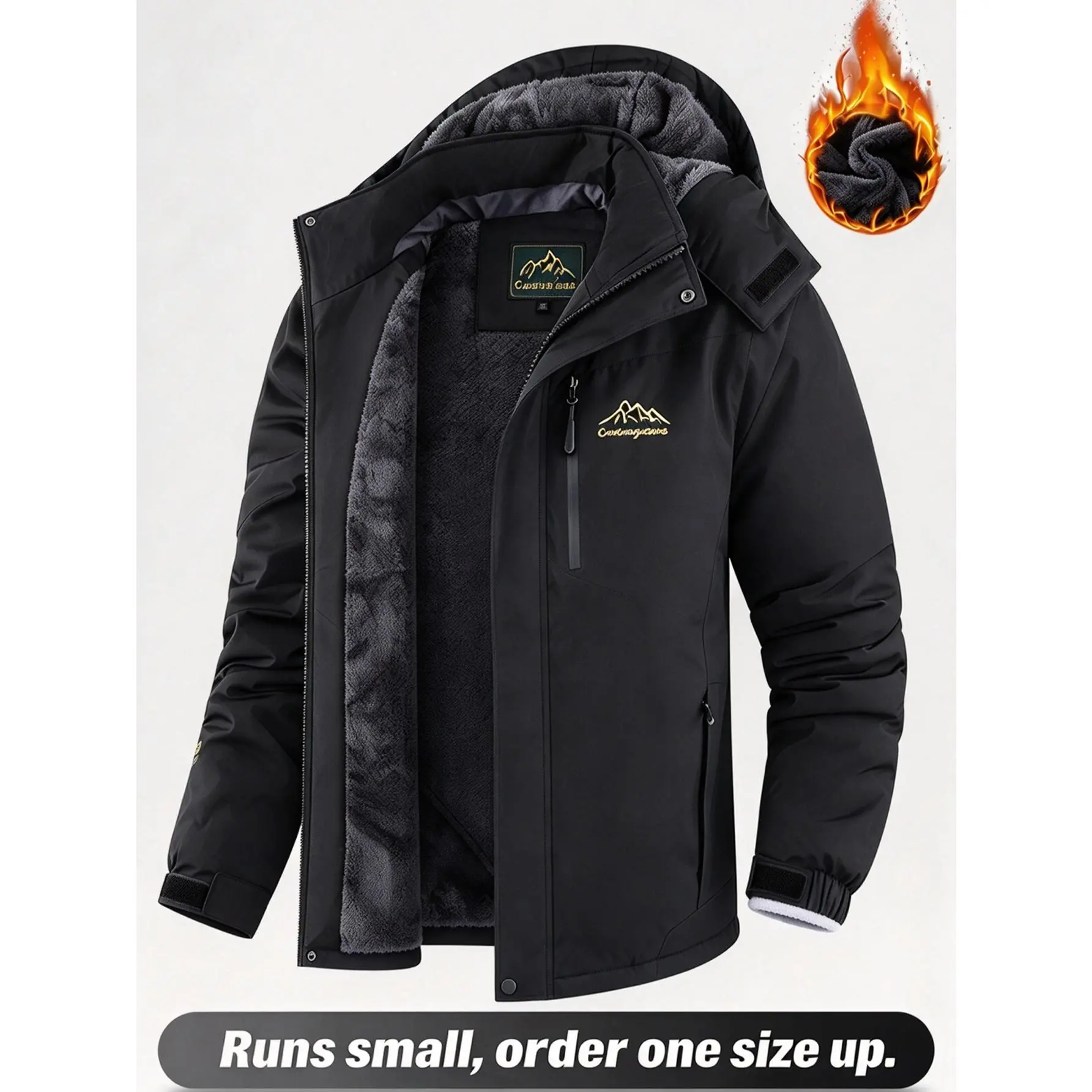 Men’s Thermal Lined Insulated Winter Coat, Wind Resistant Shell Fabric, Secure Zippered Storage Pockets, Heavy Warm Inner Layer, Water Repellent Outerwear, Rugged Cold Weather Jacket for Skiing, Hiking & Everyday Outdoor Adventures