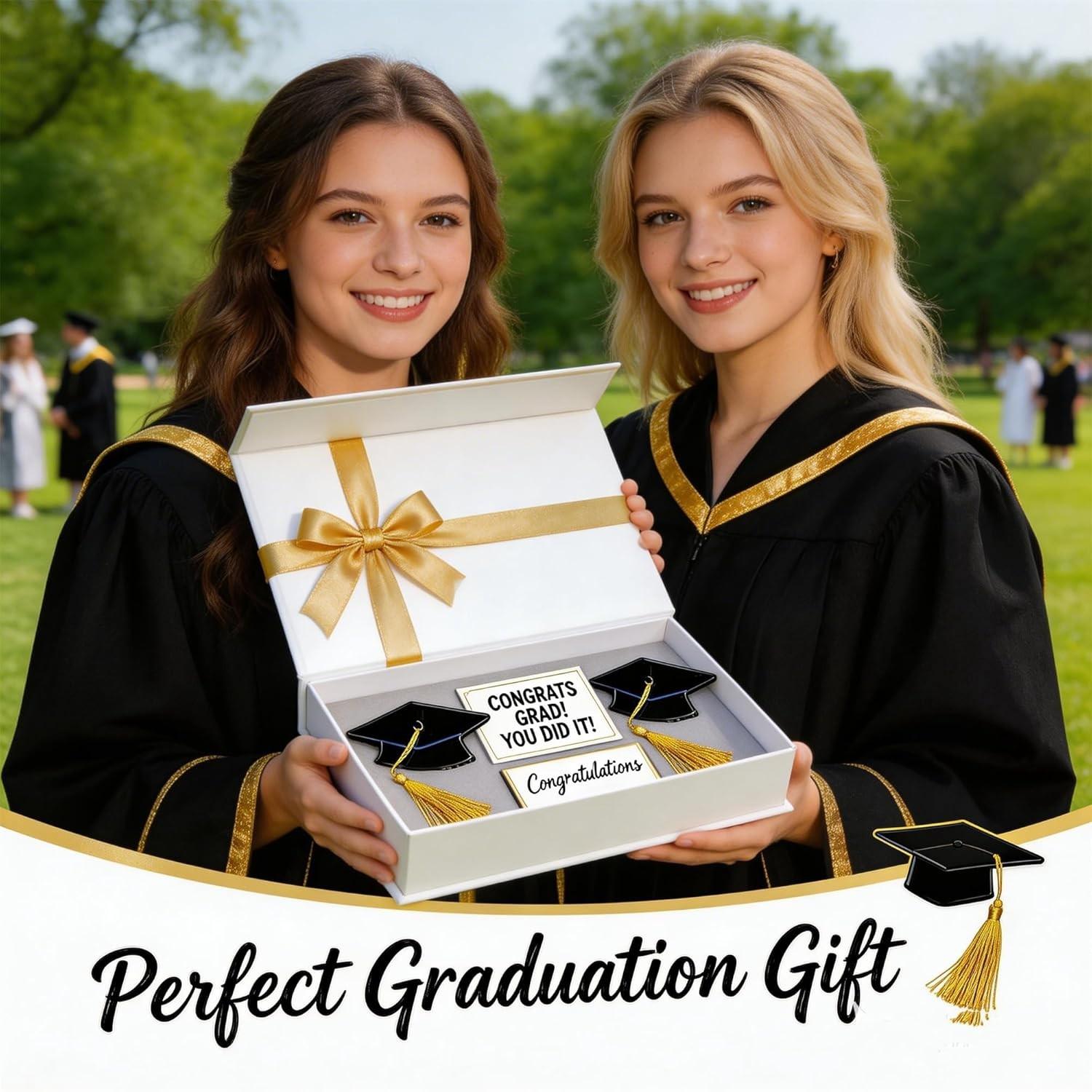 1/2 PCS Graduation Cap Tassel Hair Clip, Mini Graduation Cap Hair Claw Clips for Women Girls, Grad Ceremony Party Gift Hair Styling Decoration, Cute Hair Accessory for Thin Thick Short Long Curly