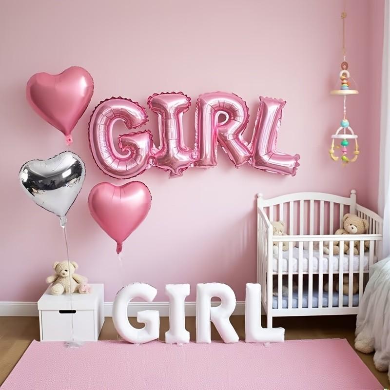 5 sets of pink aluminum foil love balloons, including letter balloons and silver pink love balloons. Very suitable for holiday decorations, pink themed celebrations, welcome parties, and birthday events