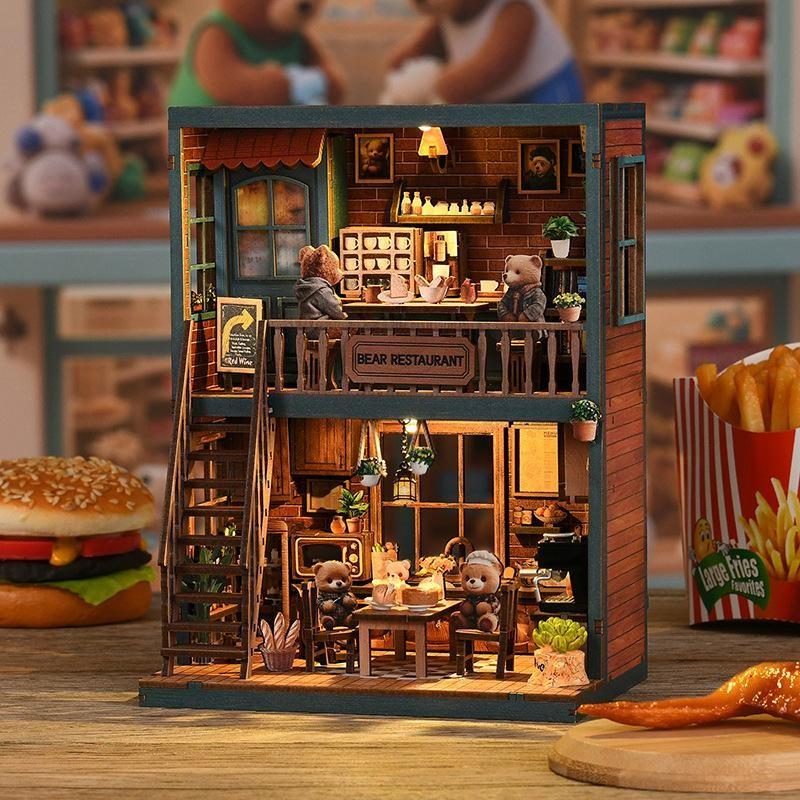 Handmade Miniature Bookend House, Creative Wooden 3D Book Stand for Desk Decor, Ideal Gift for Book Lovers & Writers, Home Decoration