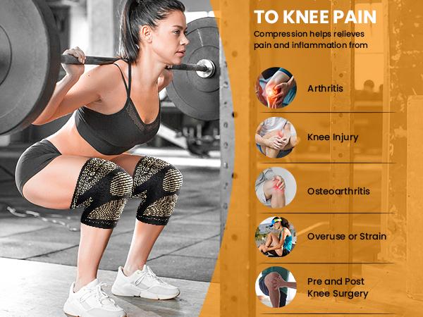 UGEM Copper Knee Braces 2 Pack for Knee Pain Relief & Support - 3D Knitting Technology for Meniscus Tear, Running, Weightlifting, Workout, ACL, Arthritis, Joint Pain Relief - Patella Band,Christmas gift for your family or friends