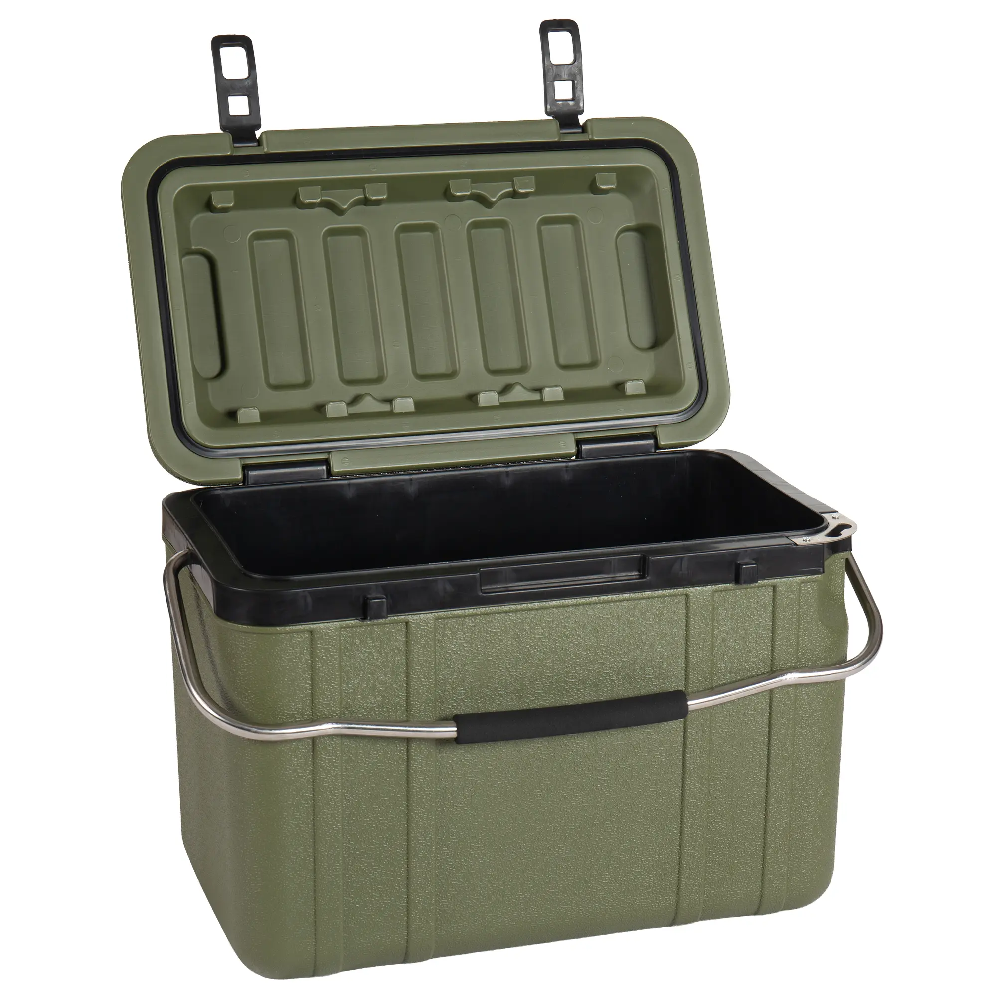 25 Qt HDPE Plastic Insulated Portable Hard Shell Cooler - Ultra-Light, Heavy-Duty, Leak-Resistant Ice Chest, Keeps Ice 5-7 Days for Camping, Outdoors Use, Tailgating