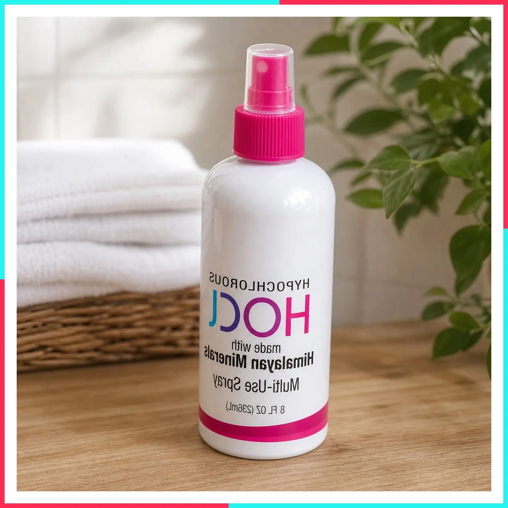 Hypochlorous Acid (HOCL) All-Purpose Cleaner, All-Natural Surface Cleaner & Skin Hydrator, 8 fl oz Clear Spray