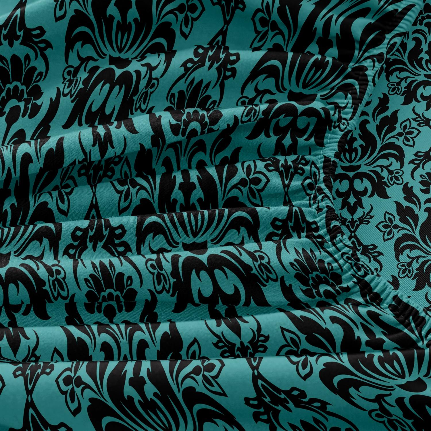 3pcs Fitted Sheet Set (1 Fitted Sheet + 2 Pillowcases, Pillow Core Not Included), Home Dormitory High-Definition Printed Black Pattern Fitted Sheet