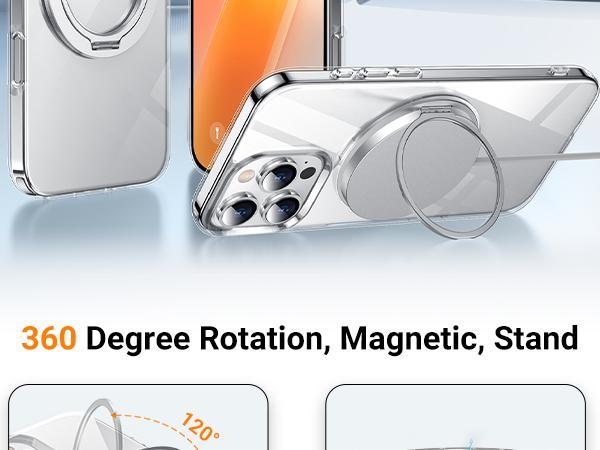 Temdan Designed for iPhone 16 Pro/16 Pro Max Case, 360°Rotatable Ring Stand Case Accessories Cover Protector Protection Protective Casing Cellphone