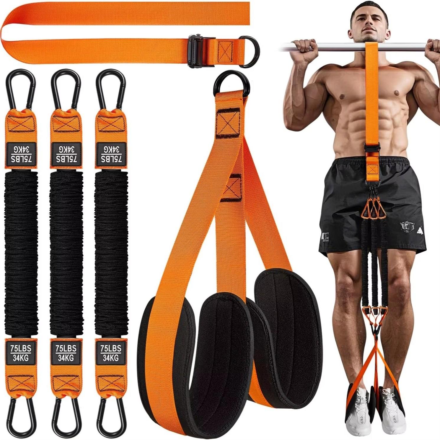 Adjustable Resistance Band for Pull-Ups, Knee Support Strength Training Aid, Wall Climbing Assistance Strap Heavy Duty Natural Rubber Eco-friendly Adjustable Resistance Bands for 75-100lbs Strength Training and Home Use