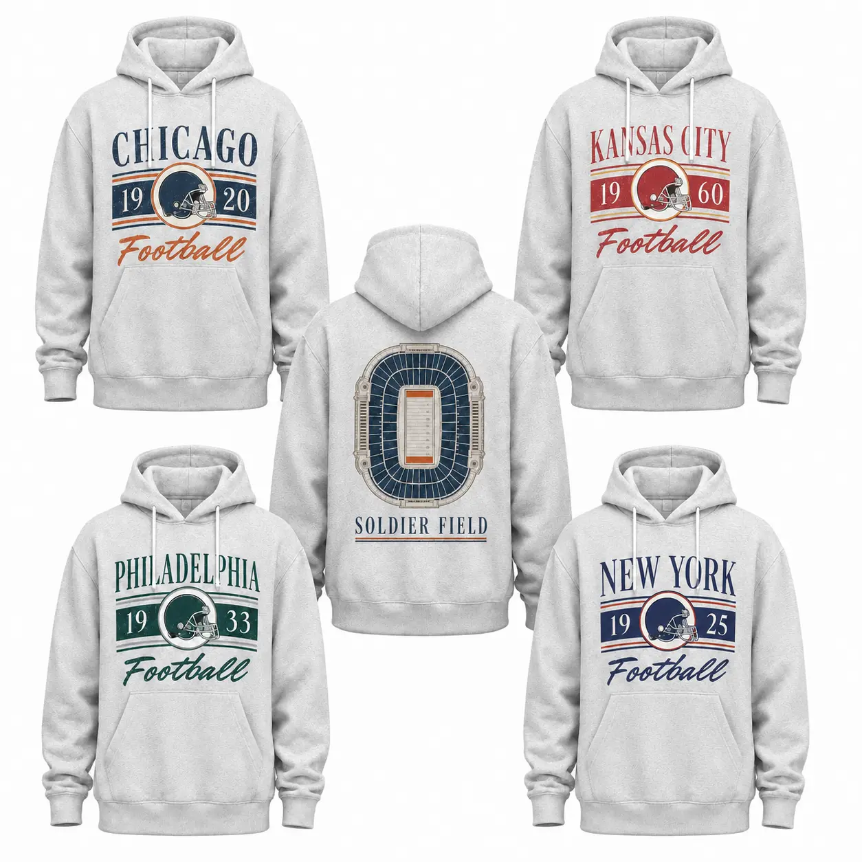 Unisex Vintage Football Hoodie, Game Day Retro All Teams Stadium Football Shirt, Gift for Football Lovers Fans Sport Menswear Classic