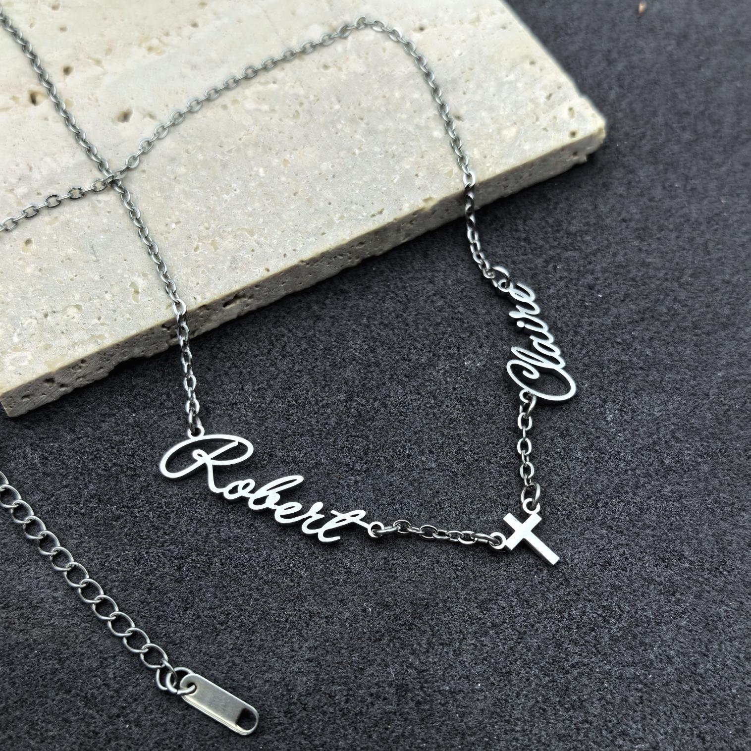 AS030 Personalized Custom Multiple Name Necklaces Stainless Steel Couple Name Necklaces Family Gifts For Mother's Day