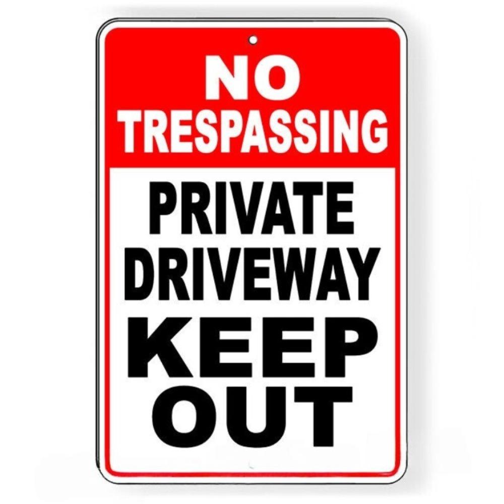 **Aluminum No Trespassing Private Driveway Sign Keep Out Violators Will Be Prosecuted Durable Outdoor Warning Sign for Property Security**