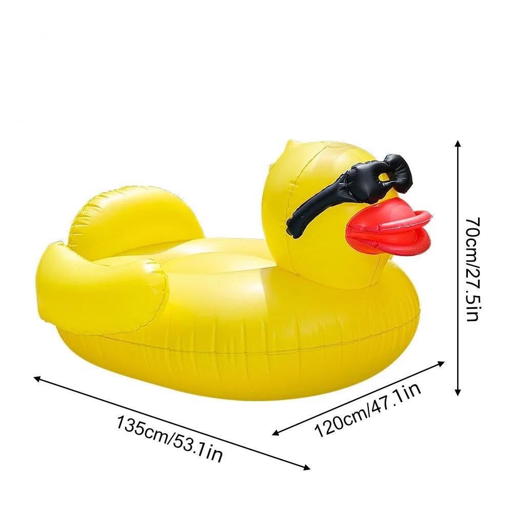 Giant Inflatable Duck Float Bed with Handle, Durable PVC Material, Camping Beach Lounge Chair, Outdoor Summer Water Toy, Party Decoration