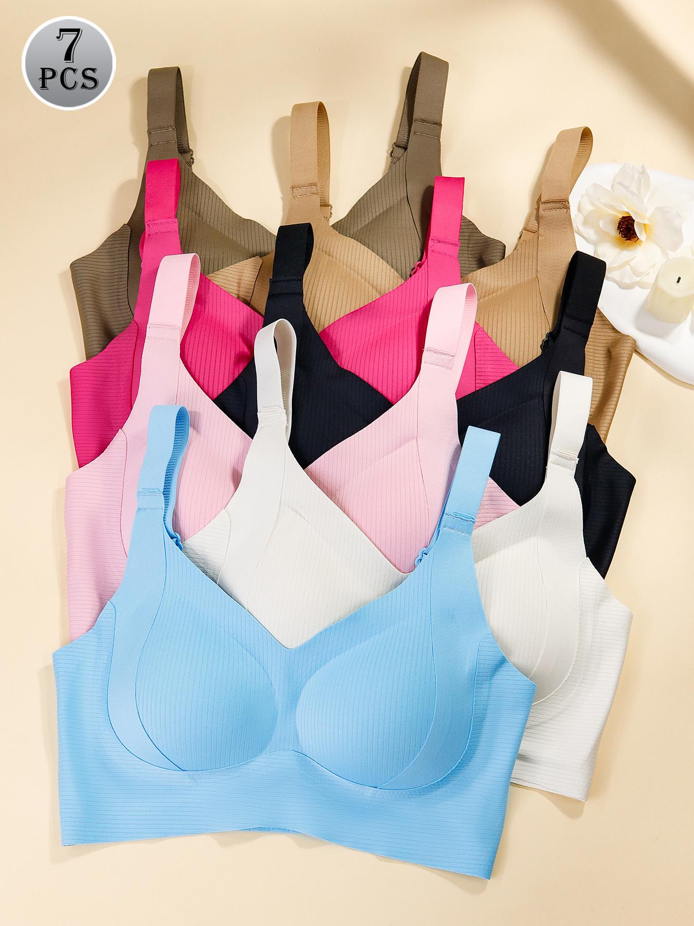 Women's Solid Wireless Bra, ComfortableBreathable Push Up Bra, Softness Lightweight,Lingerie for All Seasons, Pushbra