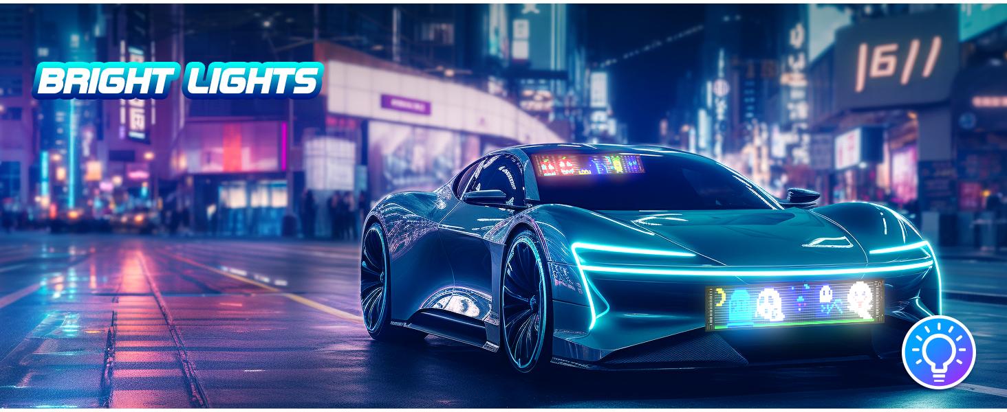 LED RGB Matrix Pixel Screen, 1 Count Scrolling Bright Advertising LED Sign, Flexible USB Powered 5V Bluetooth-compatible LED Light Car Sign with APP Control, Decorative LED Lamp Waterproof Text Colorful Lighting Portable Animations LED RGB Matrix Pixel Screen, 1 Count Scrolling Bright Advertising LED Sign, Flexible USB Powered 5V Bluetooth-compatible LED Light Car Sign with APP Control, Decorative LED Lamp Waterproof Text Colorful Lighting Portable Animations