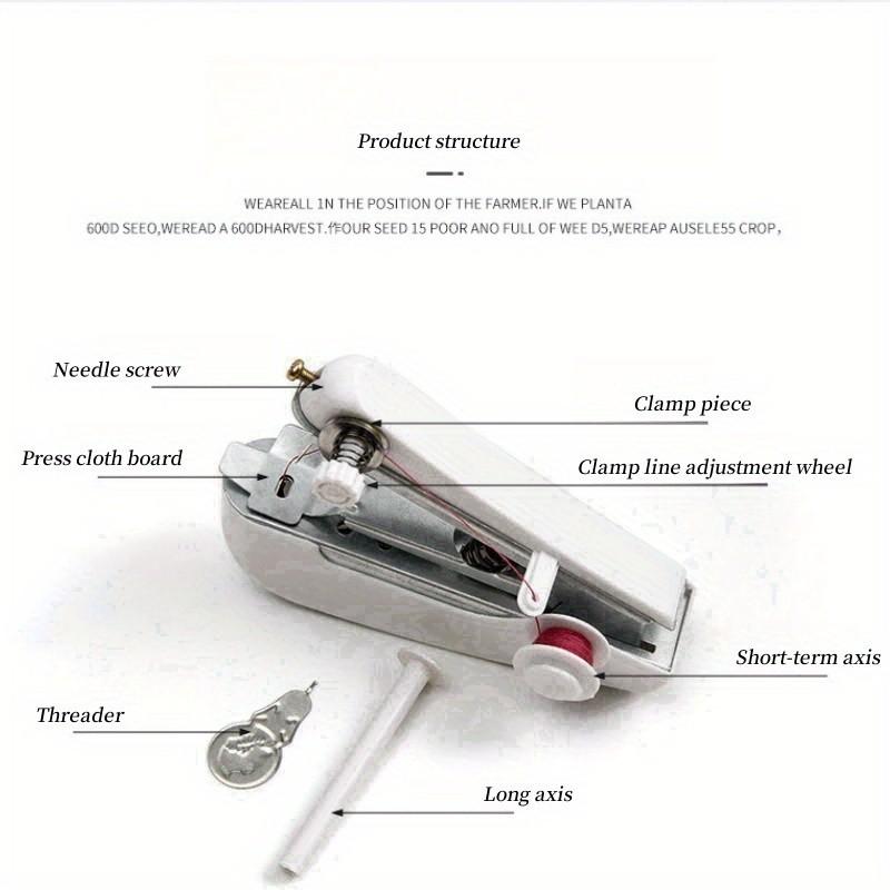 Portable Mini Sewing Machine, Handheld Manual Easy Sewing, Home Portable Tailor Machine, Small Sewing Machine with Threader and Thread
